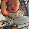 Julius is registered to the contest to win money with this photo: baby, sleeping, blanket, cozy, infant, child, cute, pattern, car, soft, rest, peaceful, wrapped, bed, comfort, adorable, young, portrait, clothing, nap