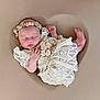 Nina participe au concours pour gagner de l'argent avec cette photo : baby, newborn, sleeping, lace_dress, heart_shape, floral_headband, infant, cute, soft_background, peaceful, portrait, adorable, tiny_hands, tiny_feet, delicate, closeup, studio_photo, calm, resting, wrapped