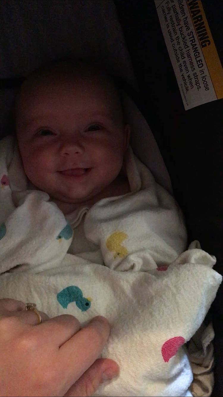 Roxanne is registered to the contest to win money with this photo: baby, bedtime, birth, cheek, child, eye, face, finger, hand, joy, lip, mouth, nose, person, skin, sleep, smile, thumb, toddler