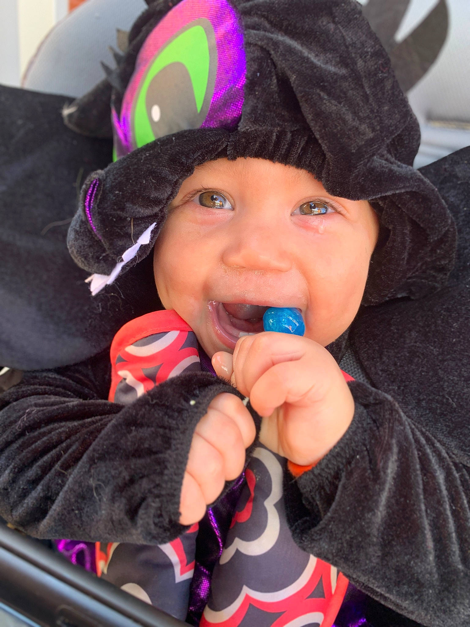 Harmony joined the competition — help win amazing prizes! baby, cap, child, eye, fun, gesture, happy, head, headwear, helmet, human_body, jacket, lip, nose, people, person, personal_protective_equipment, pink, purple, skin