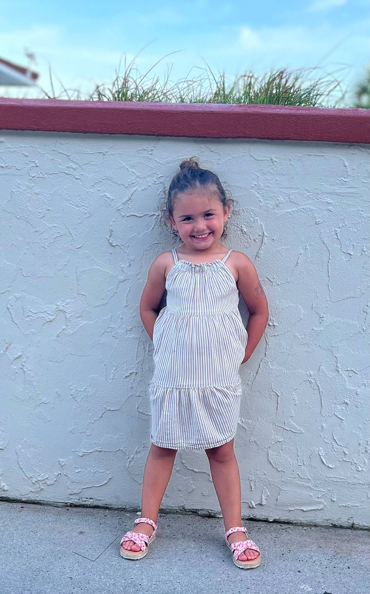 Jaylah joined the competition — help win amazing prizes! asphalt, azure, baby_toddler_clothing, child, electric_blue, fun, happy, joy, leisure, magenta, pattern, person, pink, road_surface, sky, sleeve, smile, standing, t_shirt, toddler