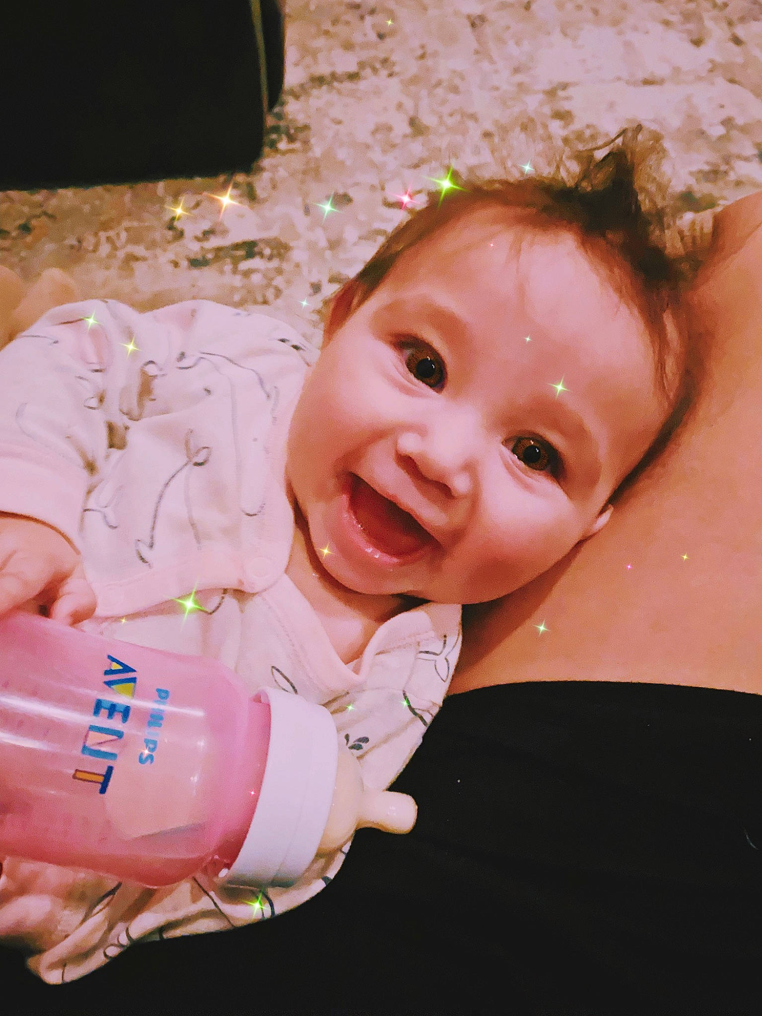 Solara joined the competition — help win amazing prizes! arm, baby, baby_toddler_clothing, cheek, child, face, facial_expression, finger, fun, gesture, happy, head, iris, lip, mouth, nose, person, pink, skin, smile