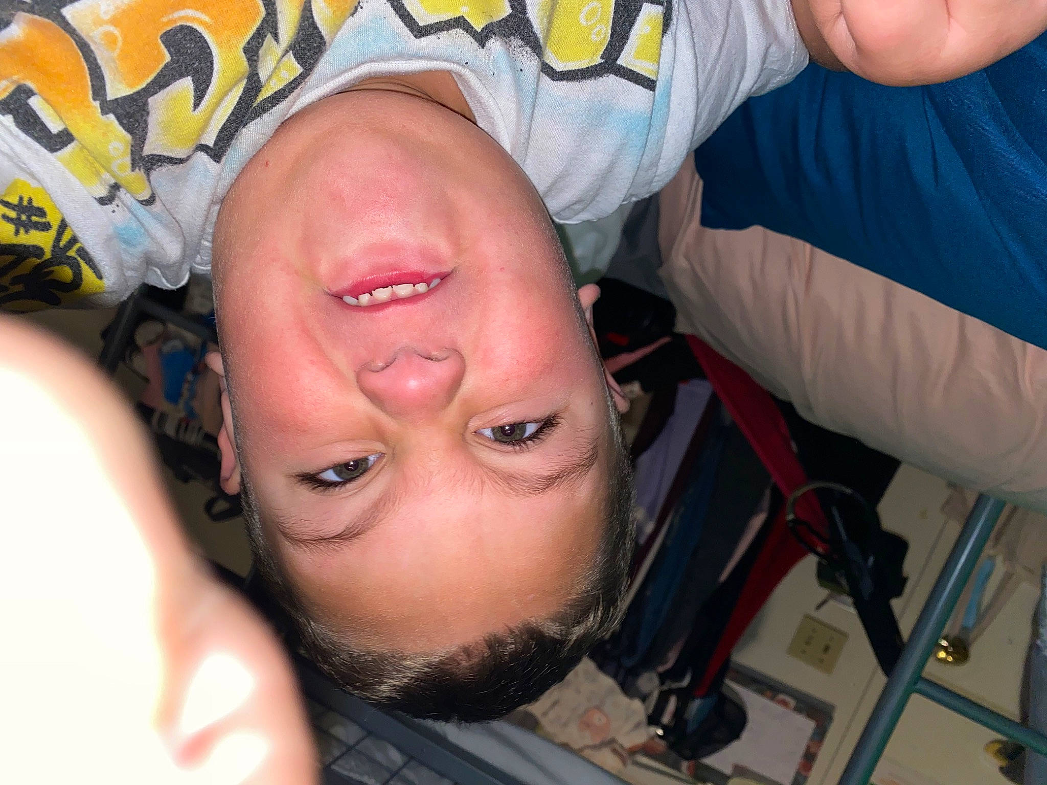 Kaidyn is registered to the contest to win money with this photo: cheek, child, competition_event, event, eyebrow, eyelash, fun, gesture, happy, laugh, leisure, mouth, nail, neck, nose, person, selfie, smile, thumb, toddler