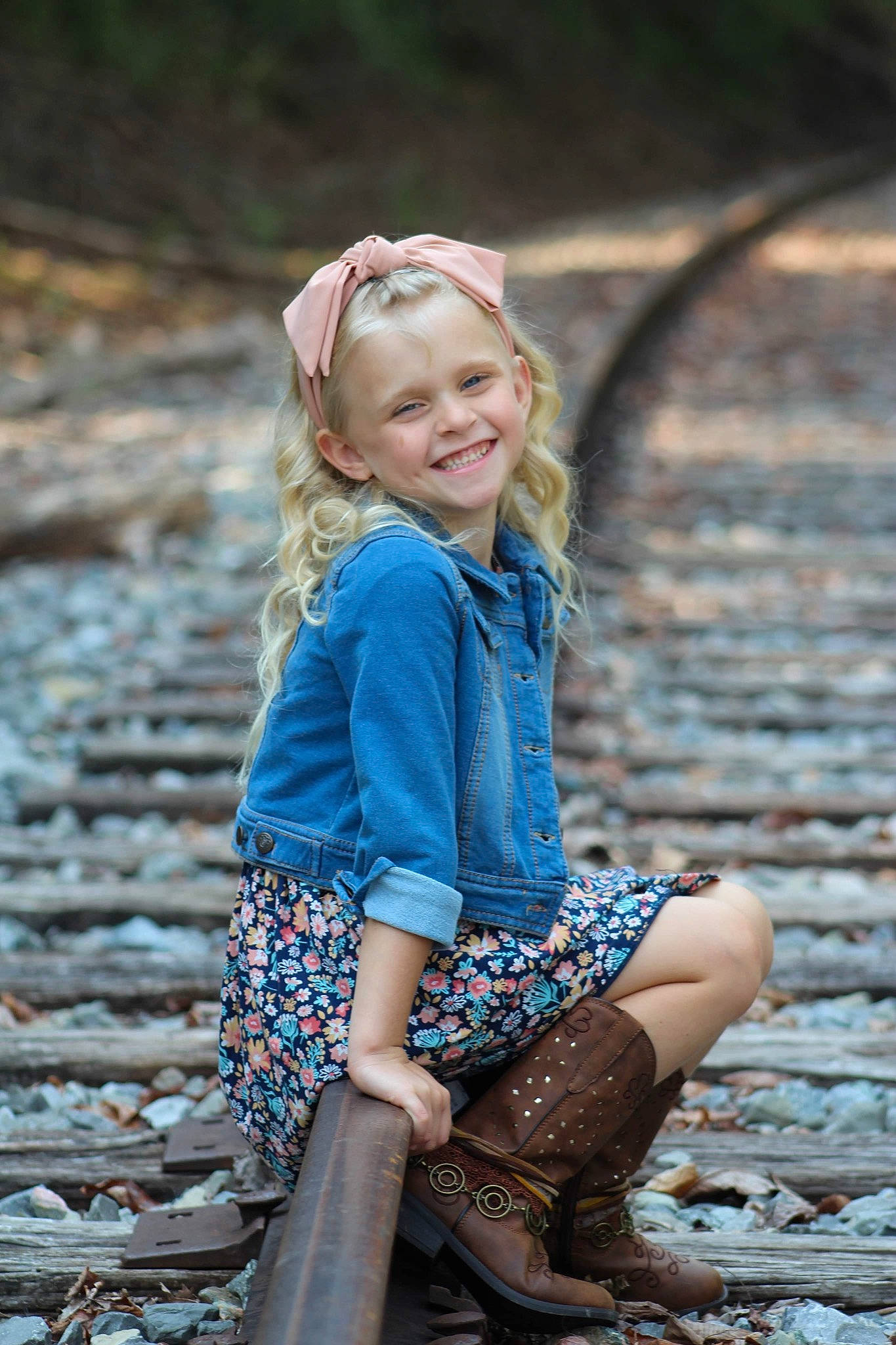 Emberlee joined the competition — help win amazing prizes! beauty, brown_hair, electric_blue, face, flash_photography, forest, grass, hair, happy, human_leg, joy, knee, lip, long_hair, nature, pattern, people_in_nature, person, smile, thigh