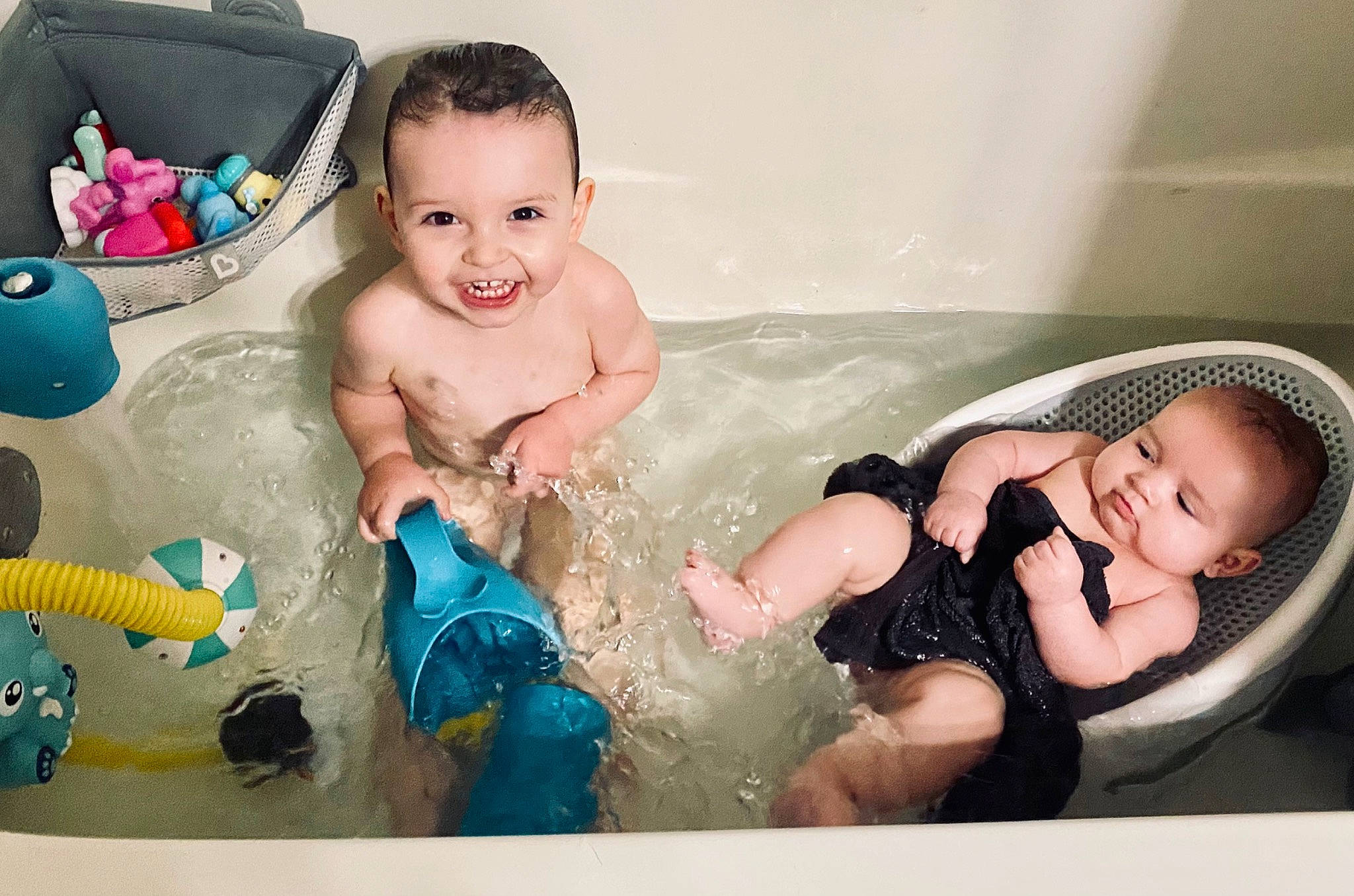 Timothy joined the competition — help win amazing prizes! baby, bathing, bathroom, bathtub, cheek, child, eye, face, fun, hair, happy, head, joy, mouth, people, person, pink, product, skin, smile