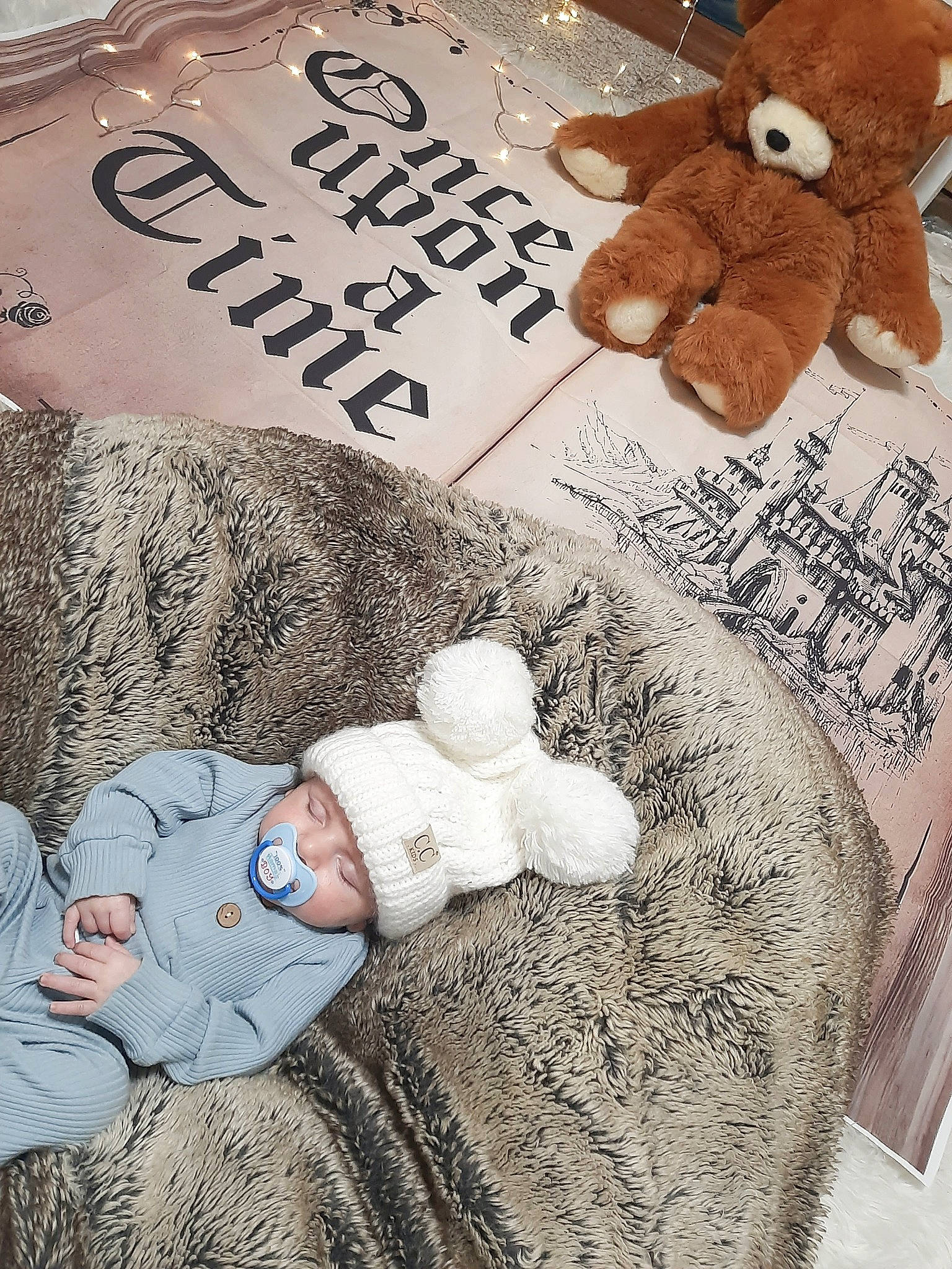 Sebastian joined the competition — help win amazing prizes! art, baby, baby_toddler_clothing, brown, child, comfort, font, gesture, headwear, illustration, linens, mammal, paper, pattern, person, product, stuffed_toy, textile, toddler, toy