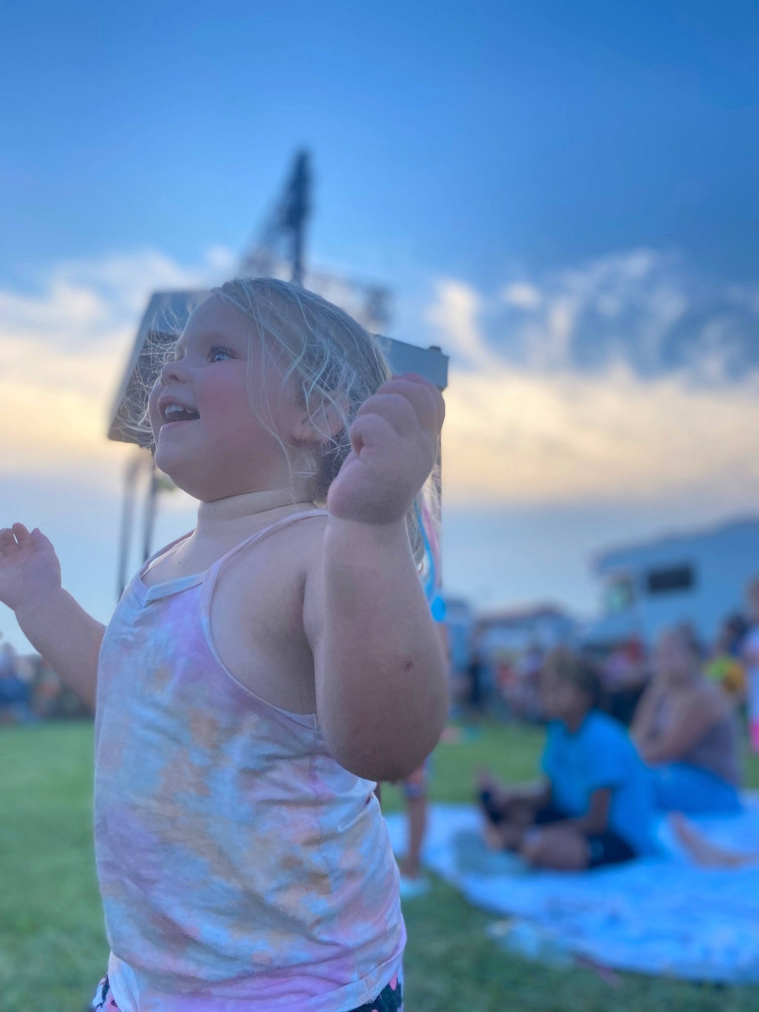 Theodora joined the competition — help win amazing prizes! blue, cloud, cumulus, electric_blue, flash_photography, fun, grass, grassland, happy, horizon, joy, landscape, leisure, meteorological_phenomenon, ocean, person, recreation, sky, t_shirt, tourism