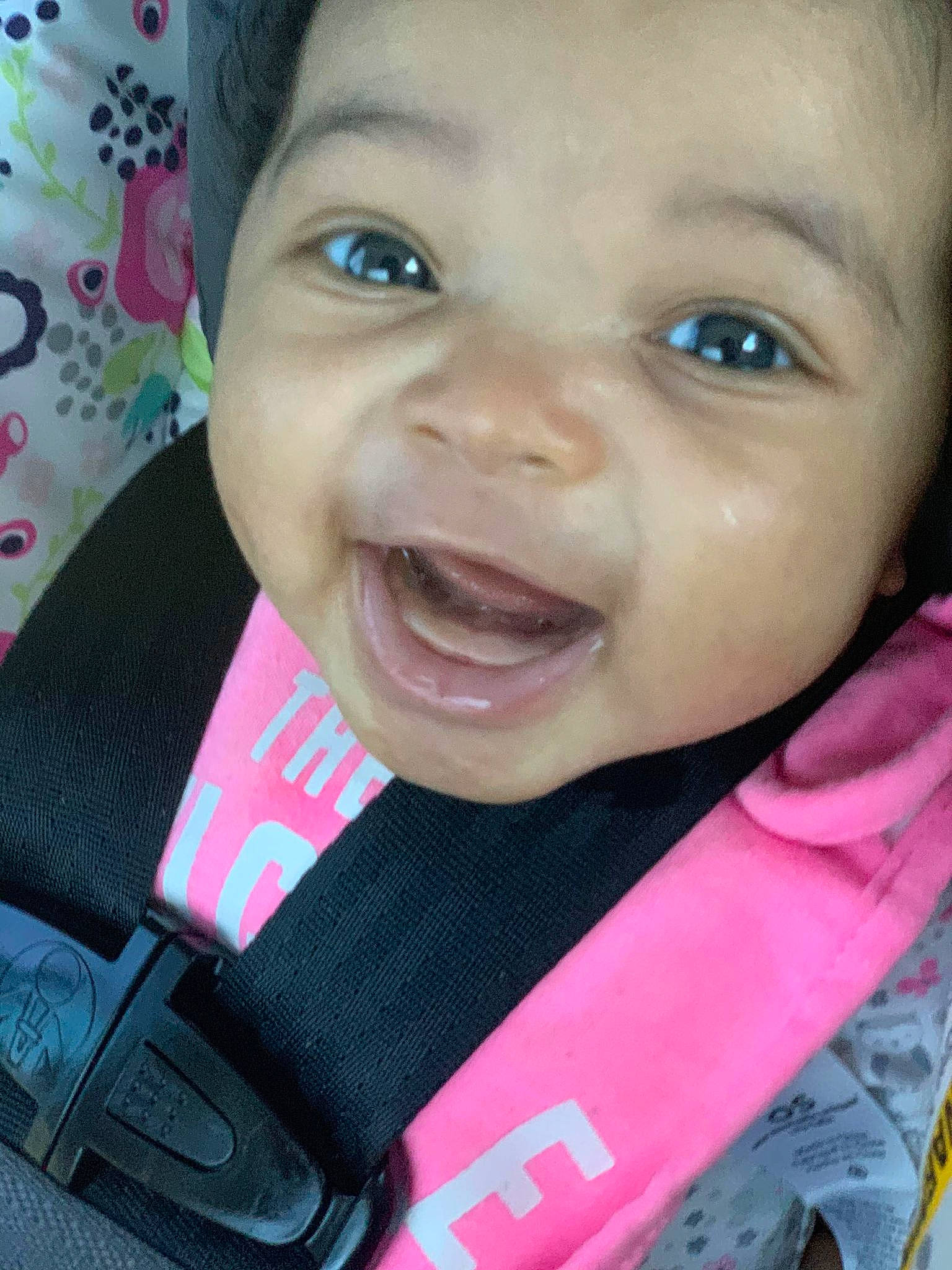 Averie is registered to the contest to win money with this photo: baby, cheek, child, chin, cool, eye, eyebrow, face, facial_expression, forehead, head, lip, mouth, nose, organ, person, pink, skin, smile, toddler