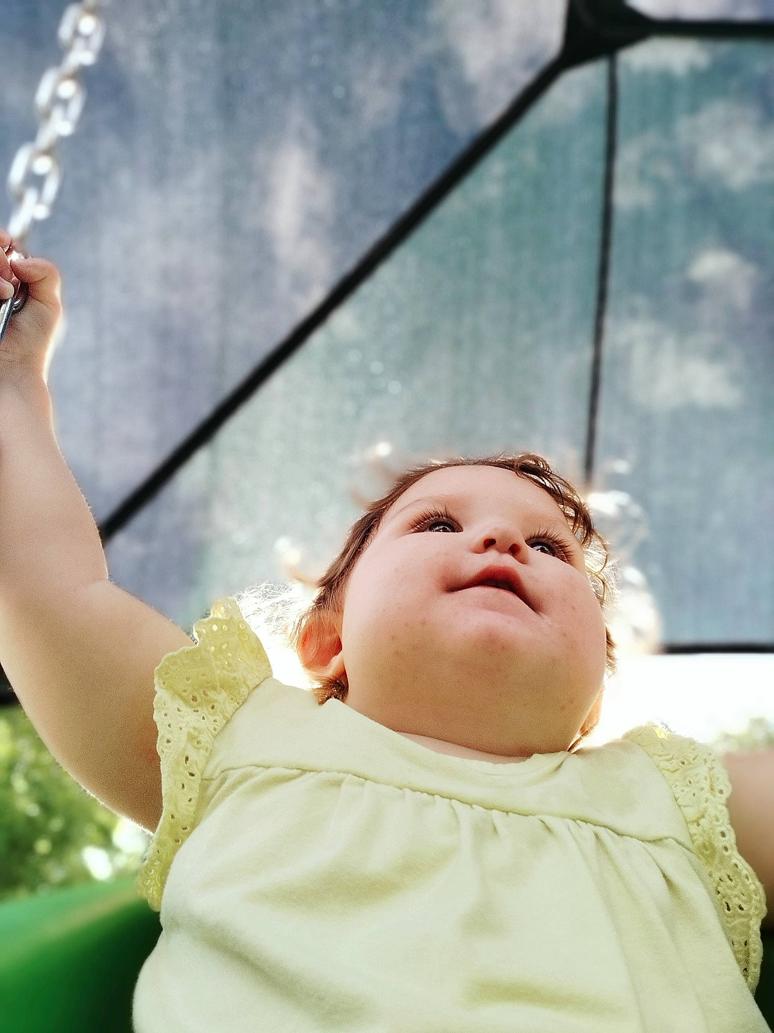 Lilly is registered to the contest to win money with this photo: baby, blond, child, elbow, facial_expression, flash_photography, fun, gesture, grass, hairstyle, hand, happy, head, human_body, leisure, lip, person, shoulder, skin, smile