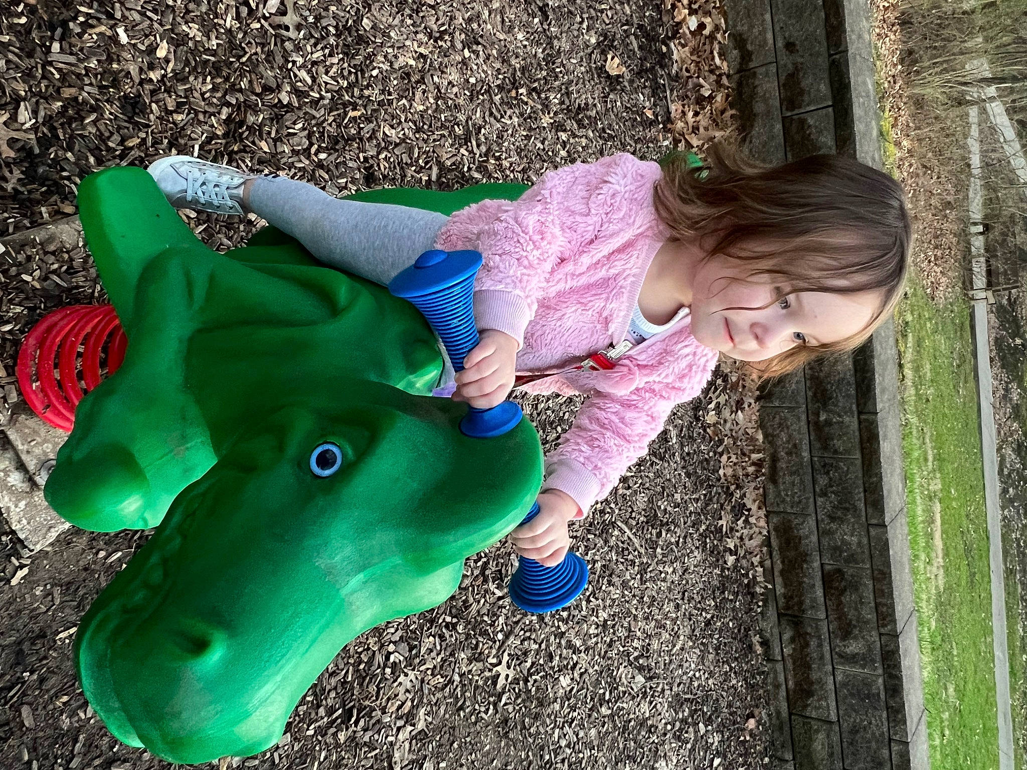 Raelynn is registered to the contest to win money with this photo: child, city, fun, grass, green, happy, leaf, leisure, livestock, magenta, people_in_nature, person, personal_protective_equipment, photograph, play, recreation, sitting, toddler, toy, vacation