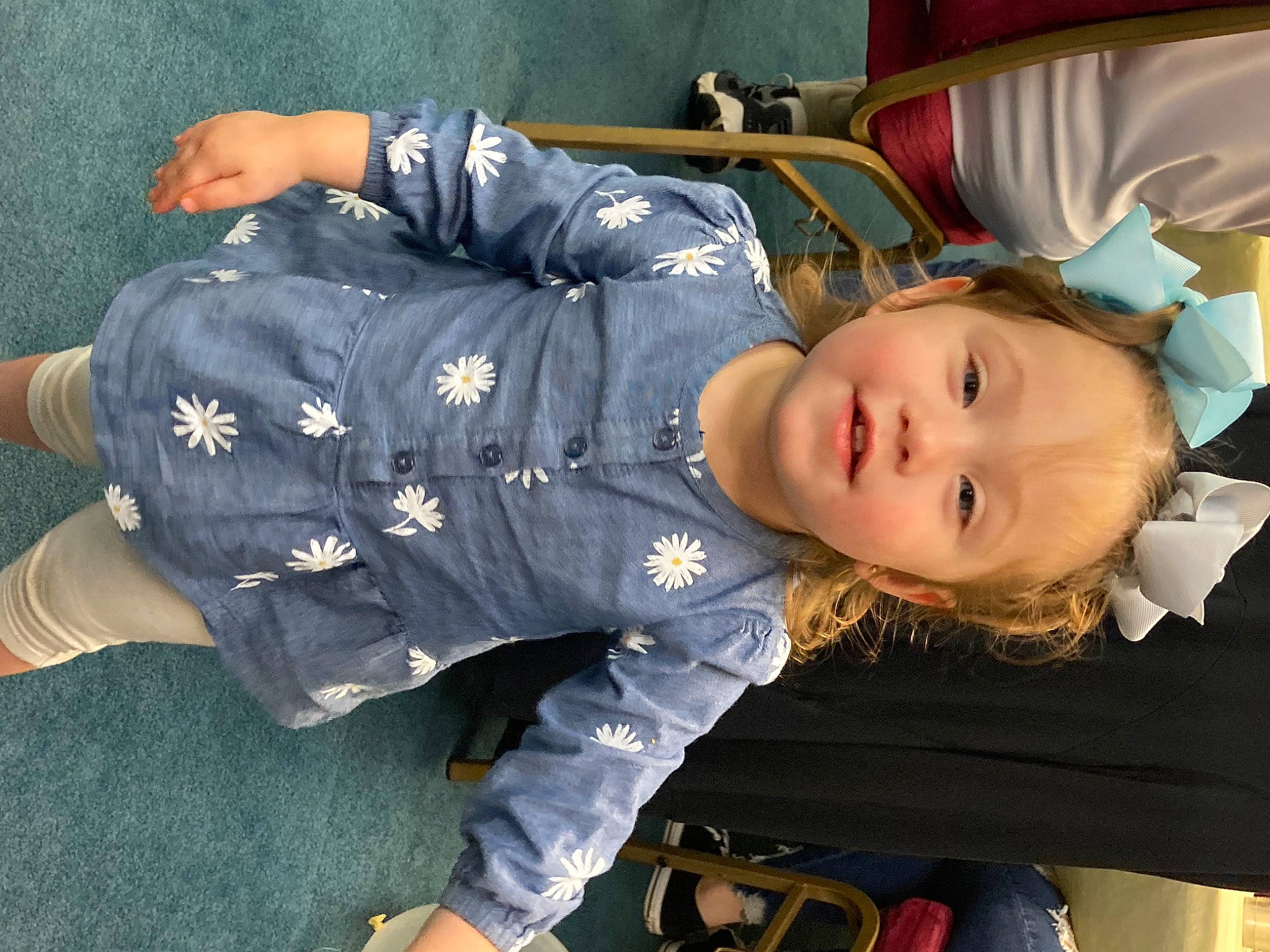 Brookelyn is registered to the contest to win money with this photo: baby_toddler_clothing, cheek, child, comfort, cool, denim, elbow, fun, grass, happy, knee, lap, person, plant, sitting, sleeve, smile, thigh, toddler, tree