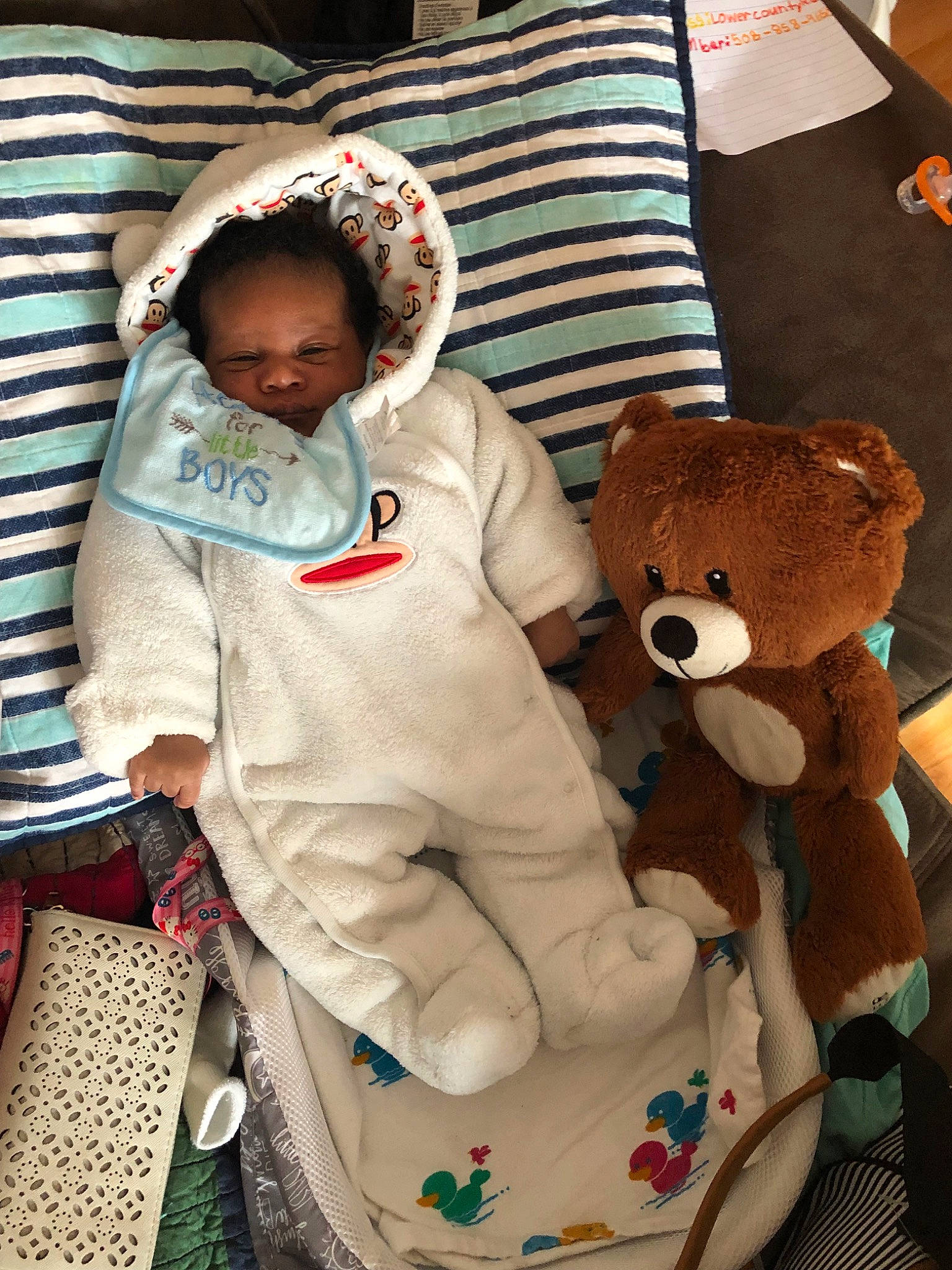 Clarence joined the competition — help win amazing prizes! baby, baby_products, child, person, plush, stuffed_toy, teddy_bear, toddler, toy