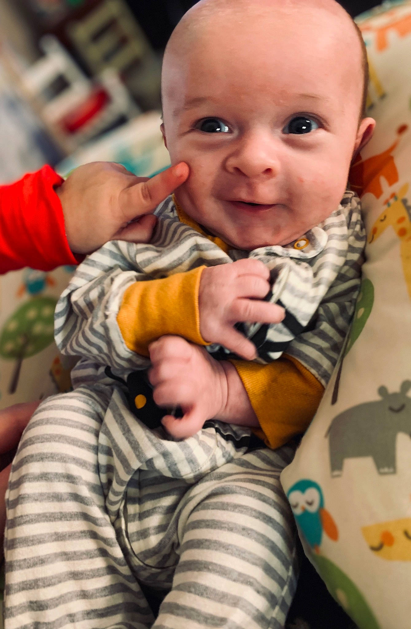 Zayden is registered to the contest to win money with this photo: baby, baby_products, cheek, child, eye, face, finger, nose, person, product, skin, smile, toddler