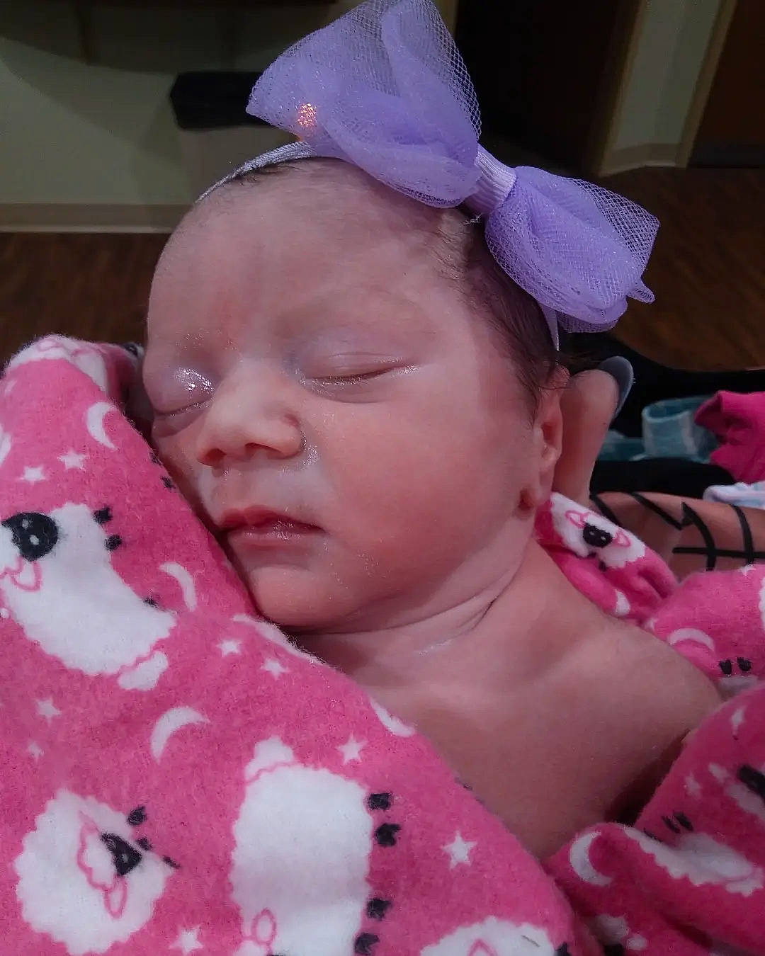 Marianna joined the competition — help win amazing prizes! baby, baby_toddler_clothing, cap, cheek, child, ear, eye, eyelash, fashion_accessory, head, headband, headpiece, lip, magenta, mouth, pattern, person, pink, skin, textile