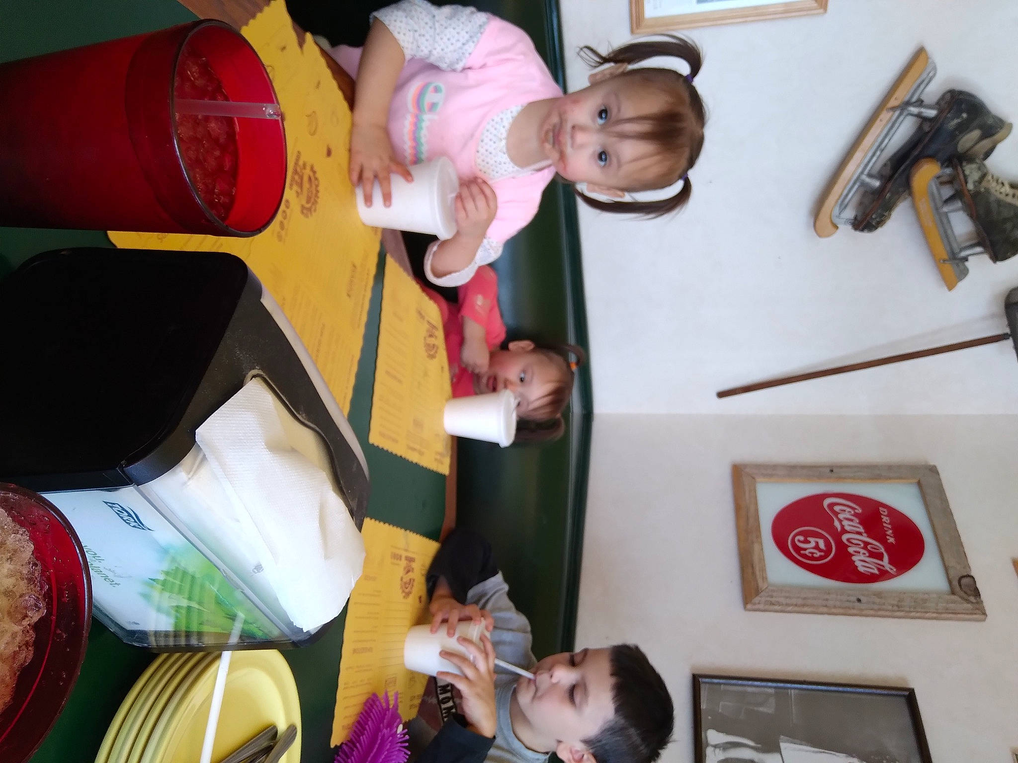 Vaga is registered to the contest to win money with this photo: art, baby, child, claw_hammer, event, fun, hand_tool, metalworking_hand_tool, person, room, snapshot, tableware, toddler, tool, wood