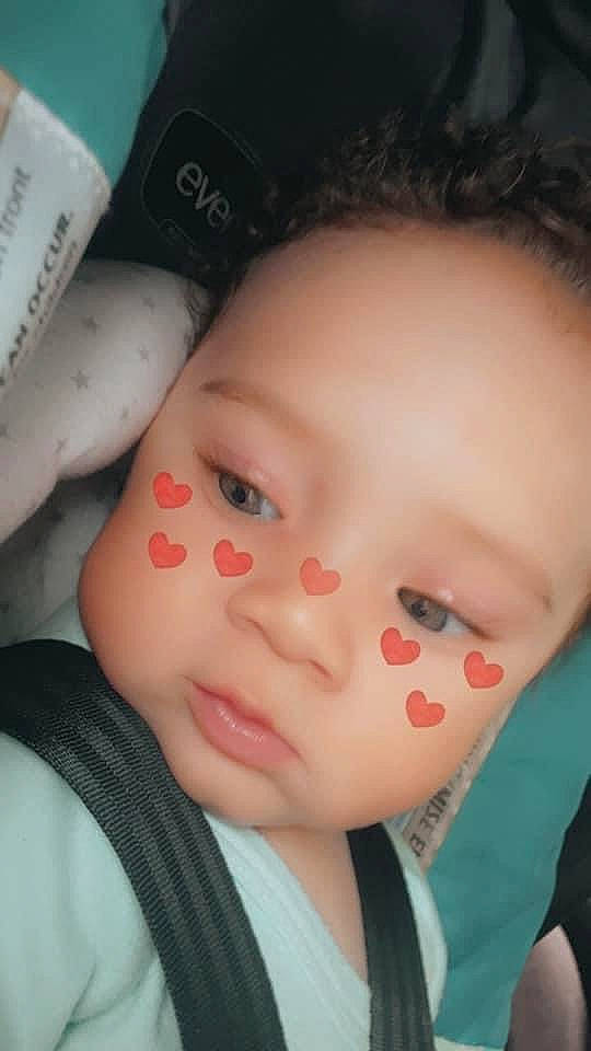 Ja'Layah is registered to the contest to win money with this photo: baby_toddler_clothing, cheek, chin, eyebrow, eyelash, face, finger, flash_photography, forehead, hairstyle, head, iris, lip, mouth, neck, nose, organ, person, skin, sleeve