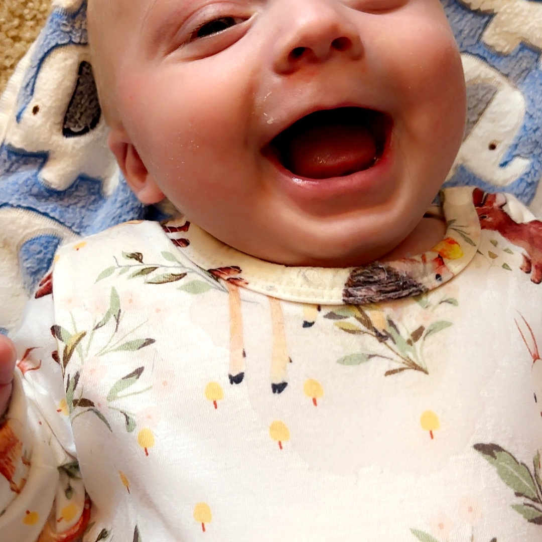 Oliver is registered to the contest to win money with this photo: animal, baby, babylaughing, bird, bodypart, clothing, dress, face, happy, head, homedecor, insect, invertebrate, laughing, newborn, person, photography, portrait, quilt, smile