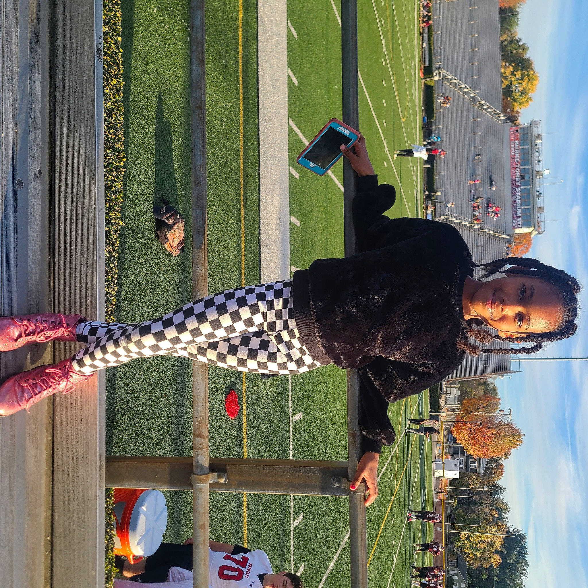 Nicole joined the competition — help win amazing prizes! competition, competition_event, fun, grass, green, joy, leisure, line, net, pattern, person, plant, player, recreation, sky, sports, sports_equipment, tartan, textile, tower