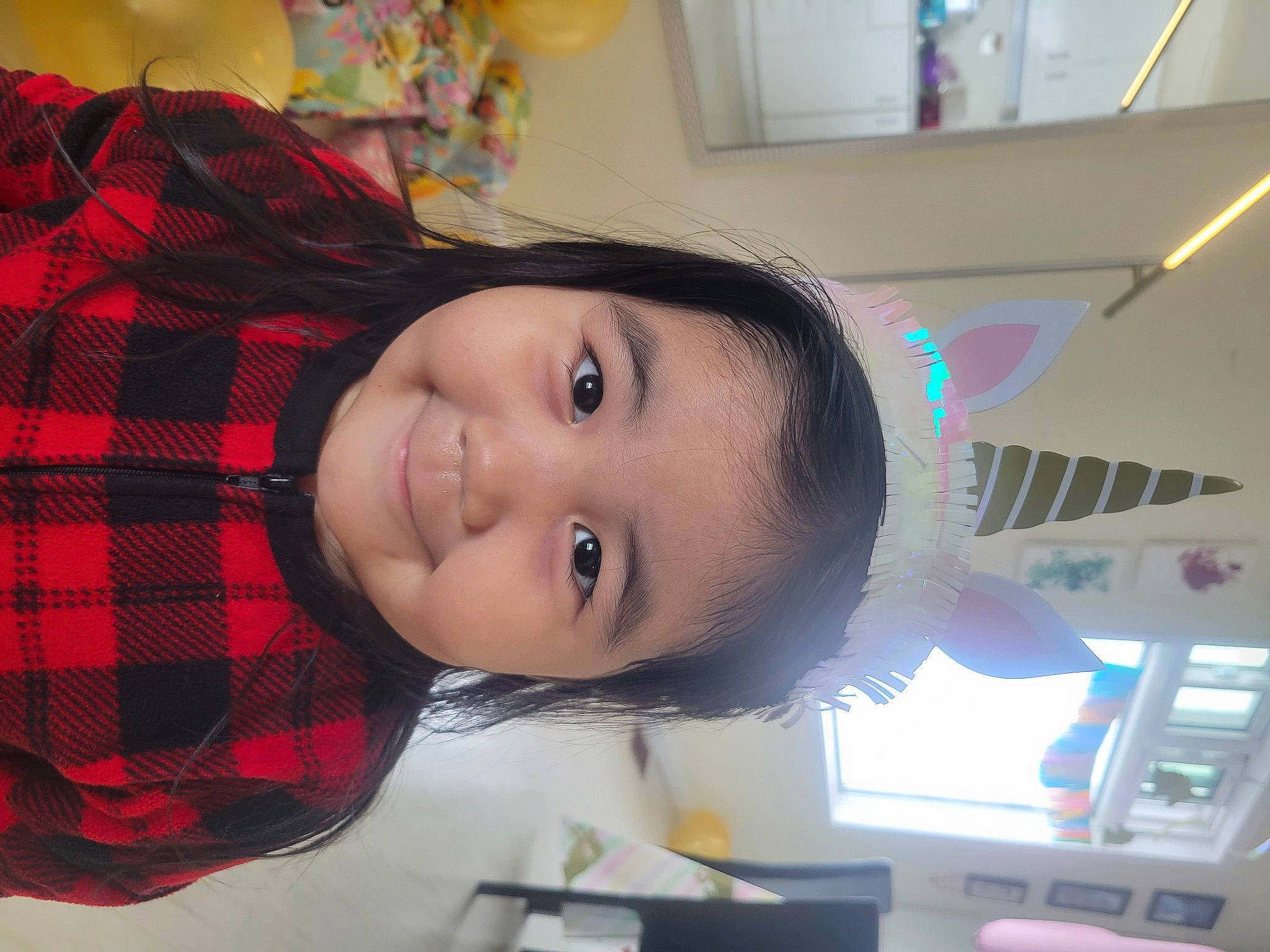 Olivia joined the competition — help win amazing prizes! cheek, child, chin, ear, eye, eyebrow, eyelash, face, facial_expression, forehead, fun, head, iris, joy, mouth, nose, person, plaid, skin, smile