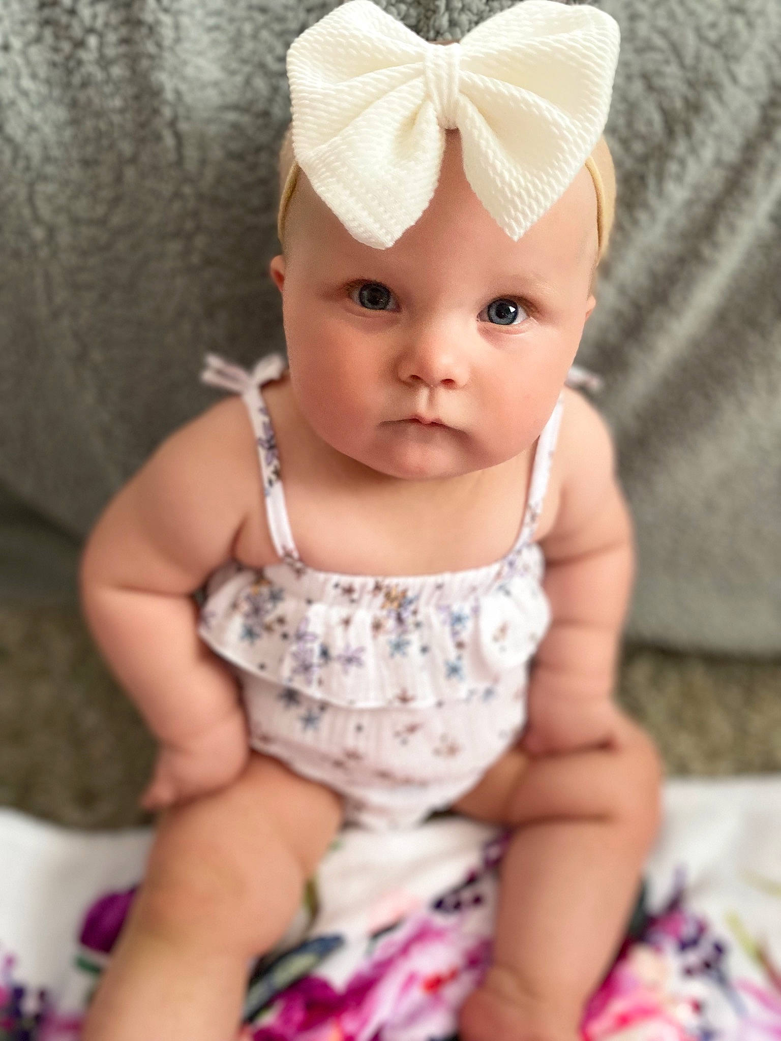 Mykenna joined the competition — help win amazing prizes! baby, baby_toddler_clothing, cap, cheek, dress, eye, face, happy, head, headband, headgear, headpiece, headwear, iris, lip, person, pink, skin, sleeve, textile