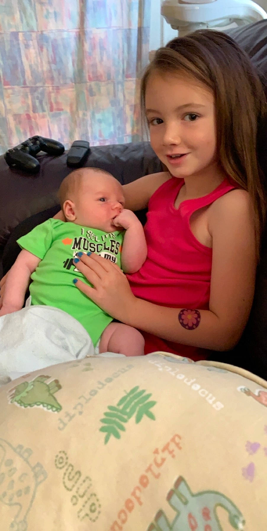 Izabella is registered to the contest to win money with this photo: baby, cheek, child, daughter, finger, fun, mother, person, play, sibling, skin, toddler