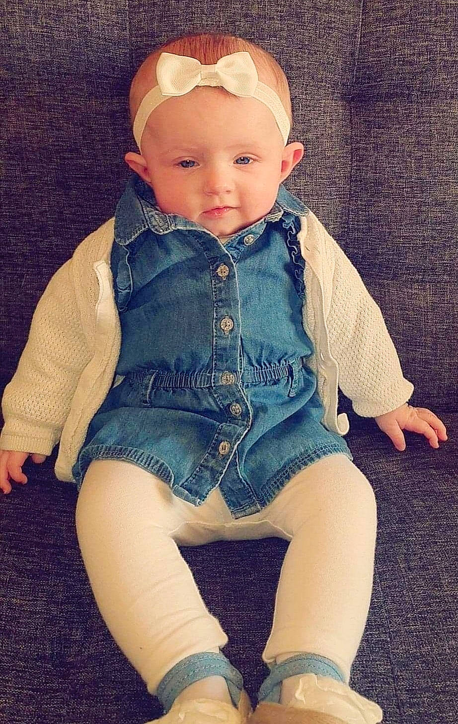 Lilly participe au concours pour gagner de l'argent avec cette photo : baby, baby_toddler_clothing, cap, cheek, child, eye, face, head, human_body, iris, lip, neck, person, shoulder, skin, sleeve, thigh, toddler, trunk, waist