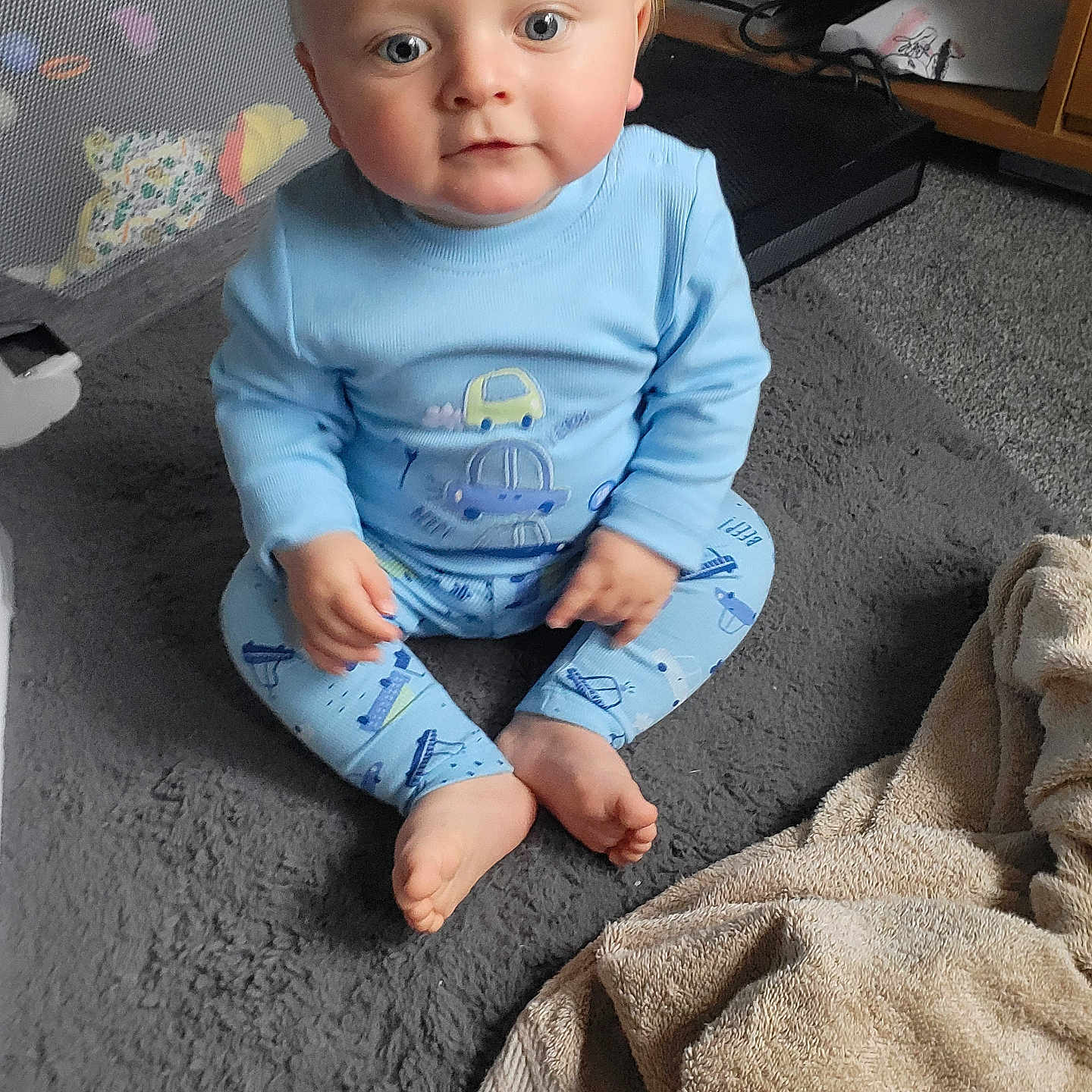 John joined the competition — help win amazing prizes! baby, bed, bedroom, bodypart, clothing, couch, face, furniture, head, indoors, jeans, longsleeve, pants, person, photography, portrait, room, sitting, sleeve, t_shirt