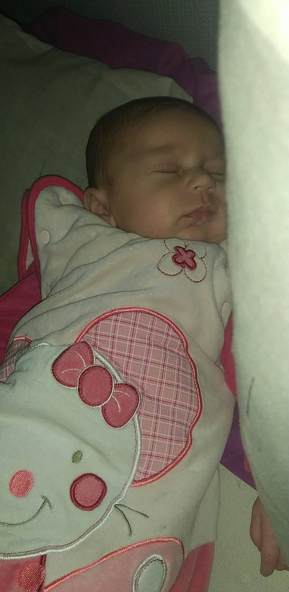 Shana a rejoint le concours — aidez-le/la à gagner de superbes lots ! baby, baby_sleeping, baby_toddler_clothing, cheek, chest, comfort, eye, head, headgear, lip, mammal, mouth, neck, nose, person, pink, skin, sleeve, stomach, textile