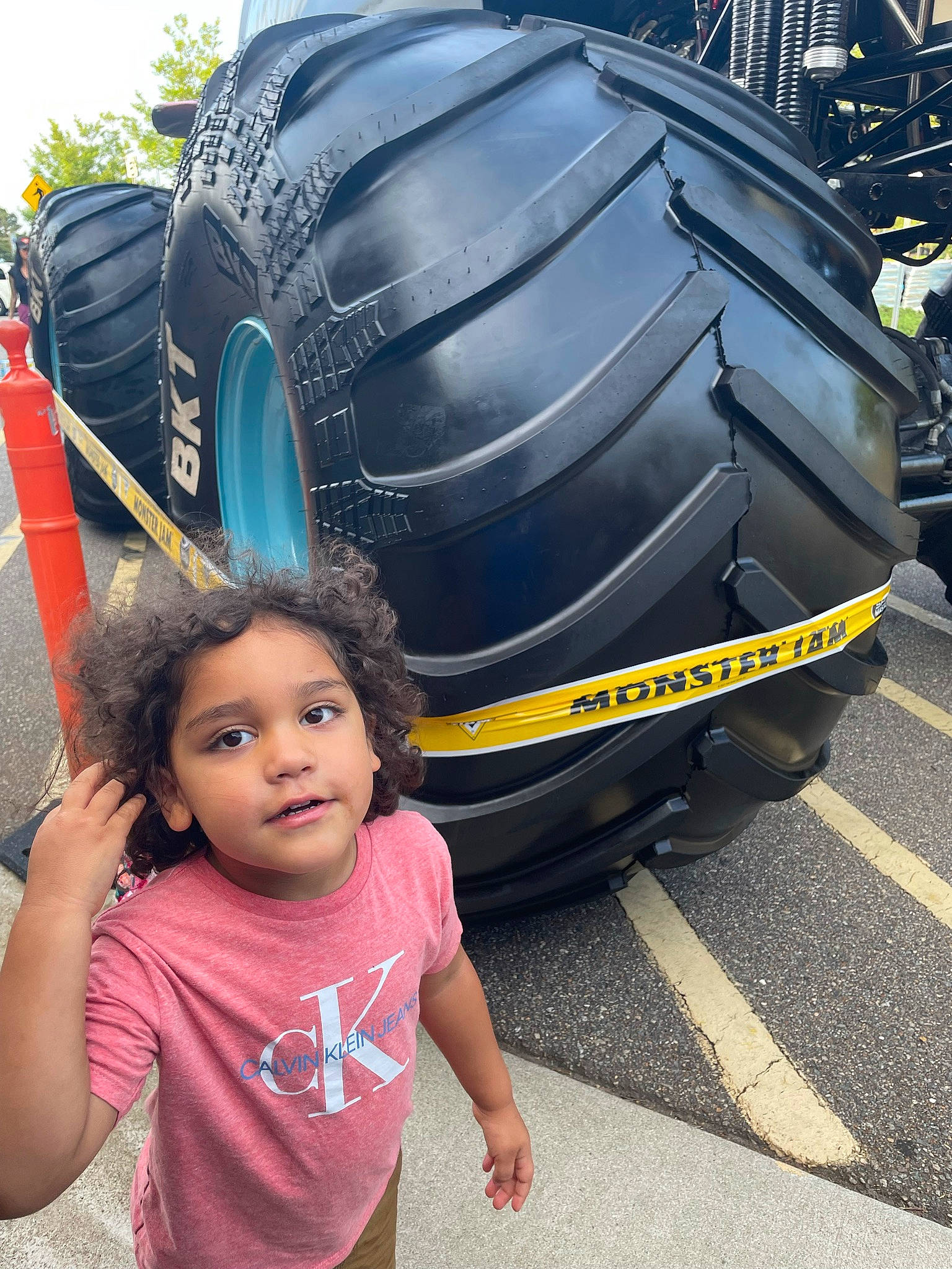 Hunter joined the competition — help win amazing prizes! auto_part, automotive_design, automotive_exterior, automotive_tire, automotive_wheel_system, electric_blue, fun, gas, happy, leisure, metal, motor_vehicle, person, railway, rolling, rolling_stock, t_shirt, toddler, track, travel