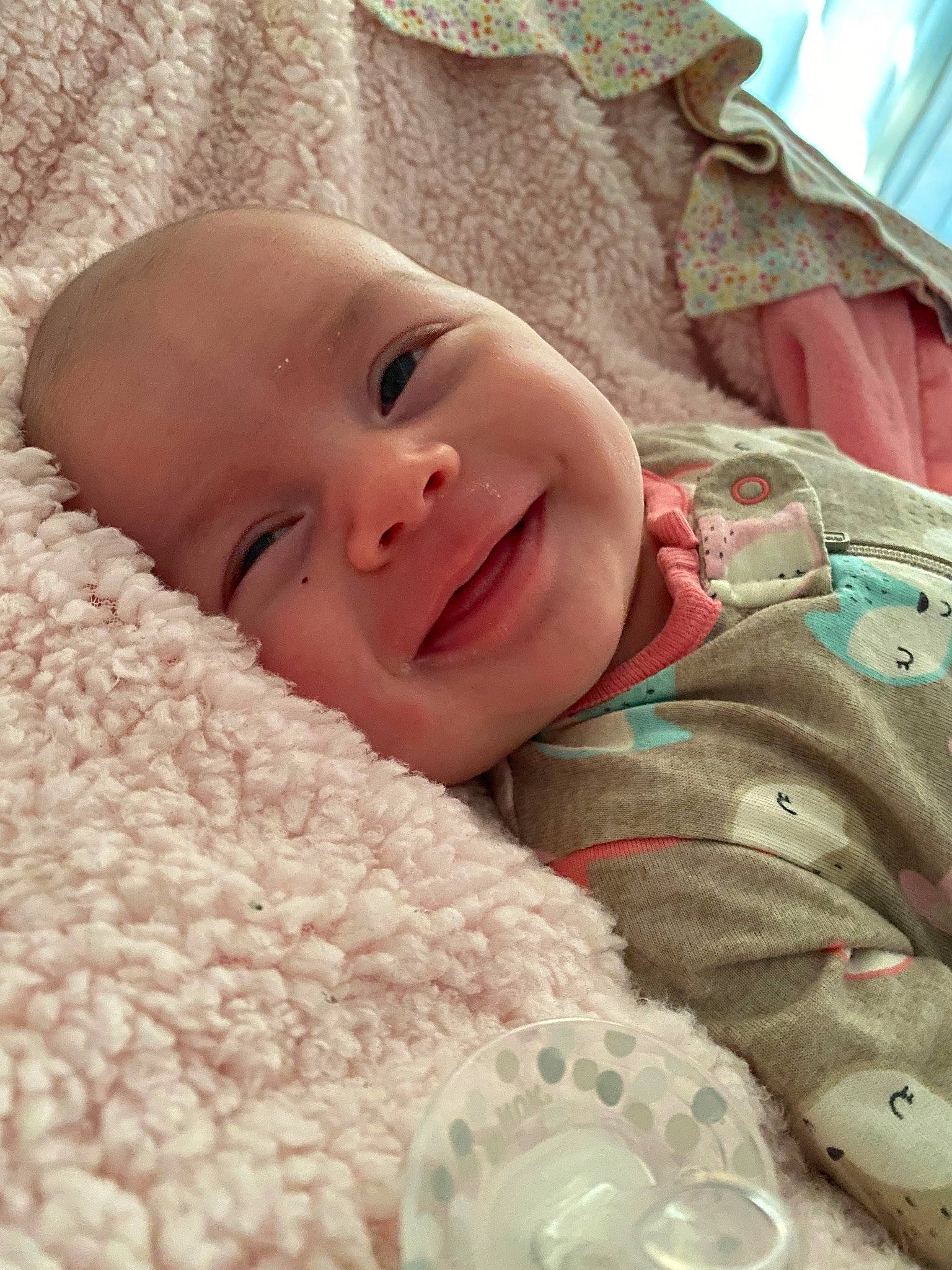 Hope is registered to the contest to win money with this photo: baby, bedtime, cheek, child, eye, joy, nose, person, skin, sleep, smile, toddler