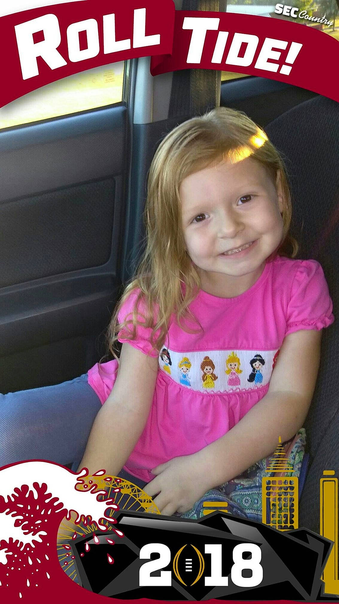 Emma is registered to the contest to win money with this photo: car, child, day, girl, joy, person, photo_caption, play, product, smile, toddler