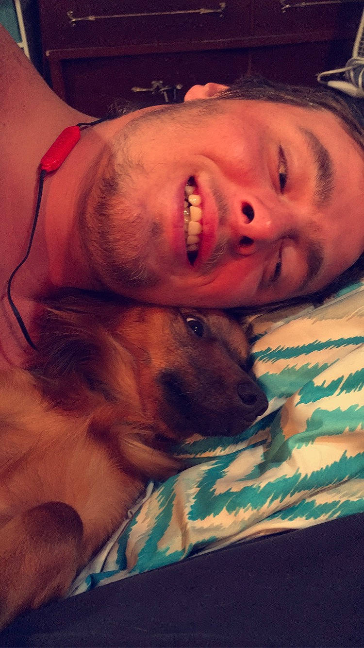 Buster joined the competition — help win amazing prizes! canidae, carnivore, dog_breed, eye, fawn, head, human, lip, mouth, muscle, nose, photography, selfie, smile, snout, sporting_group