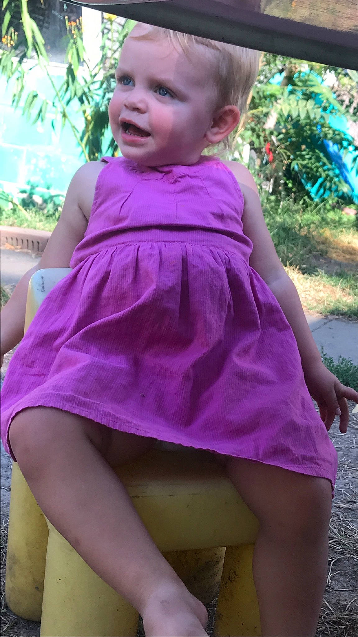 Ezlynn joined the competition — help win amazing prizes! child, clothing, dress, magenta, person, pink, purple, toddler