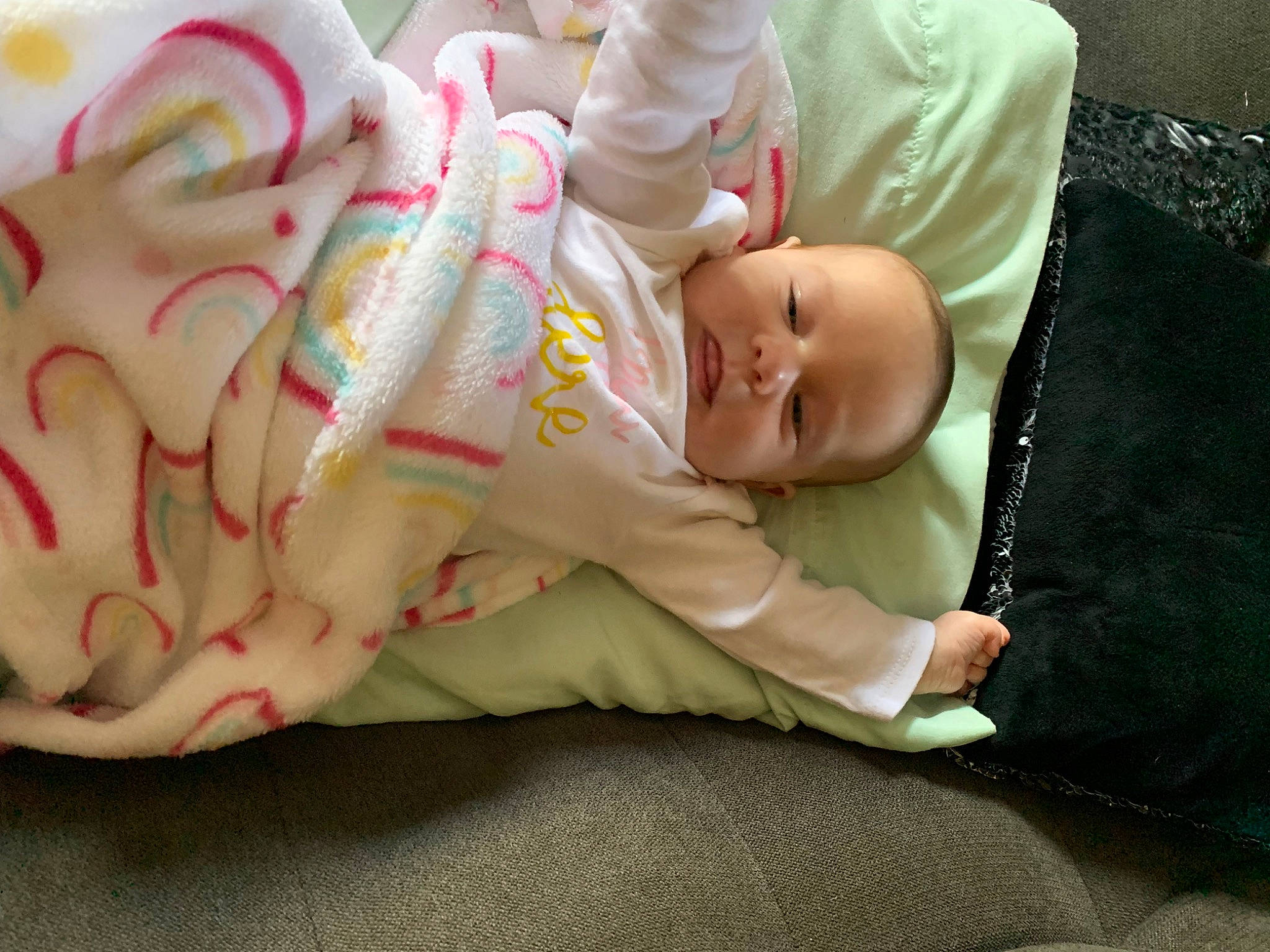 Davina joined the competition — help win amazing prizes! baby, baby_products, baby_toddler_clothing, carmine, cheek, child, comfort, finger, foot, hand, happy, hat, leg, linens, person, room, sitting, skin, sleeve, sock