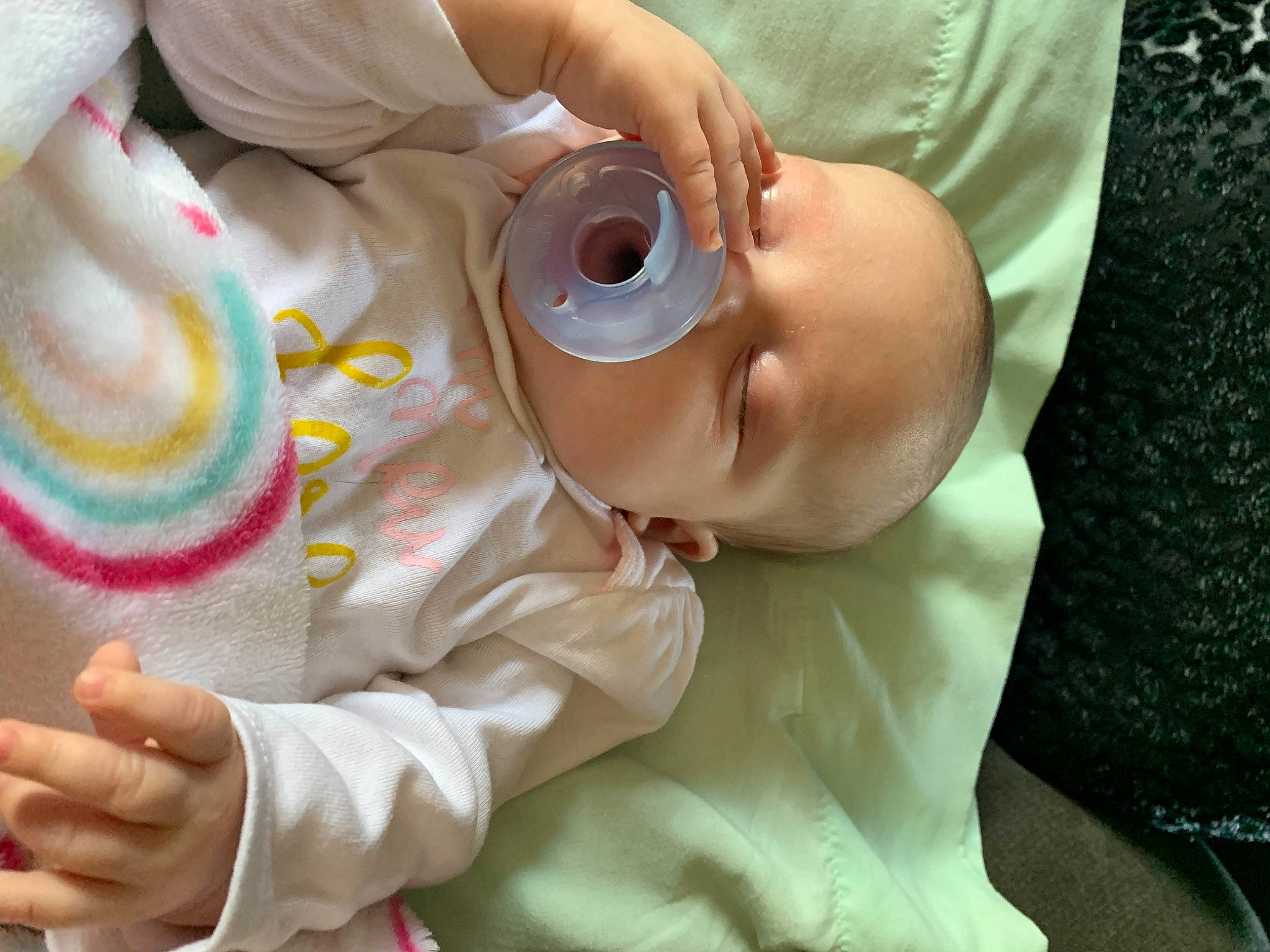 Davina joined the competition — help win amazing prizes! baby, baby_products, baby_toddler_clothing, child, comfort, drinkware, event, finger, gesture, hand, head, medical_procedure, nail, person, personal_protective_equipment, service, sleeve, thumb, toddler