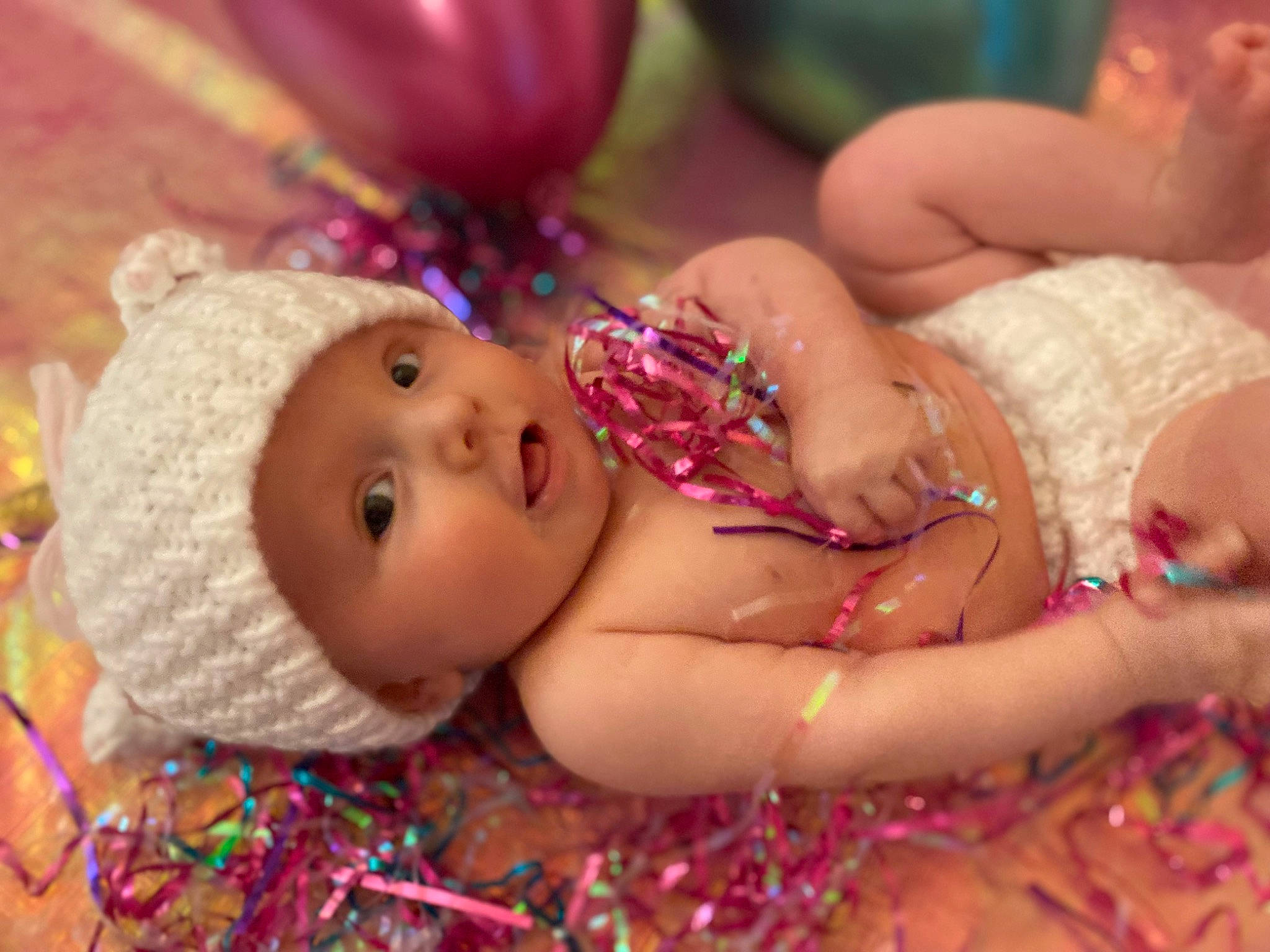 Dakota joined the competition — help win amazing prizes! abdomen, baby, baby_toddler_clothing, cheek, chest, child, event, fashion_accessory, fun, happy, headgear, headwear, magenta, navel, party, pattern, person, pink, skin, sweetness