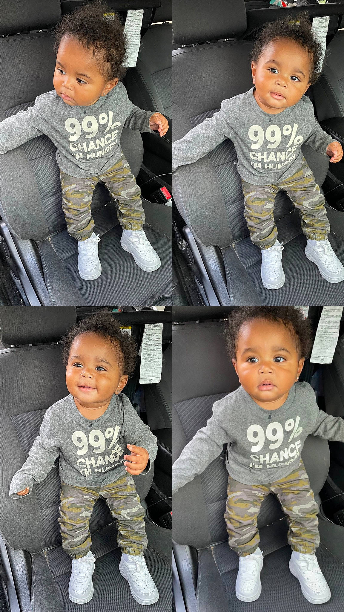 Khalid Fleming Jr joined the competition — help win amazing prizes! arm, baby, baby_toddler_clothing, black, cheek, clothing, eye, face, facial_expression, hairstyle, head, human, organ, outerwear, person, photograph, product, sleeve, smile, standing