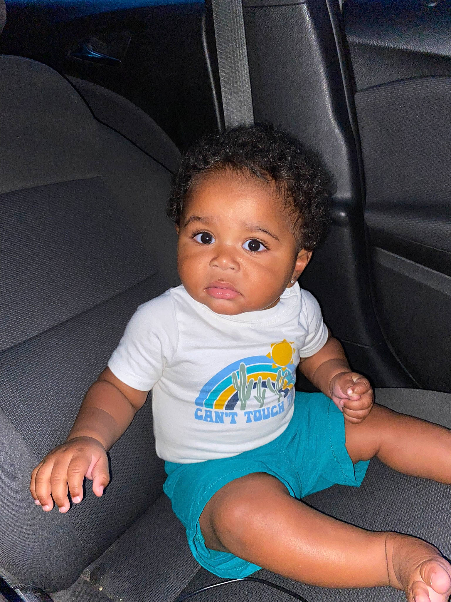 Khalid Fleming Jr joined the competition — help win amazing prizes! automotive_design, automotive_exterior, baby_toddler_clothing, black, cheek, comfort, eye, face, finger, hair, hairstyle, hand, head, joint, leg, person, skin, thumb, toddler, vehicle_door