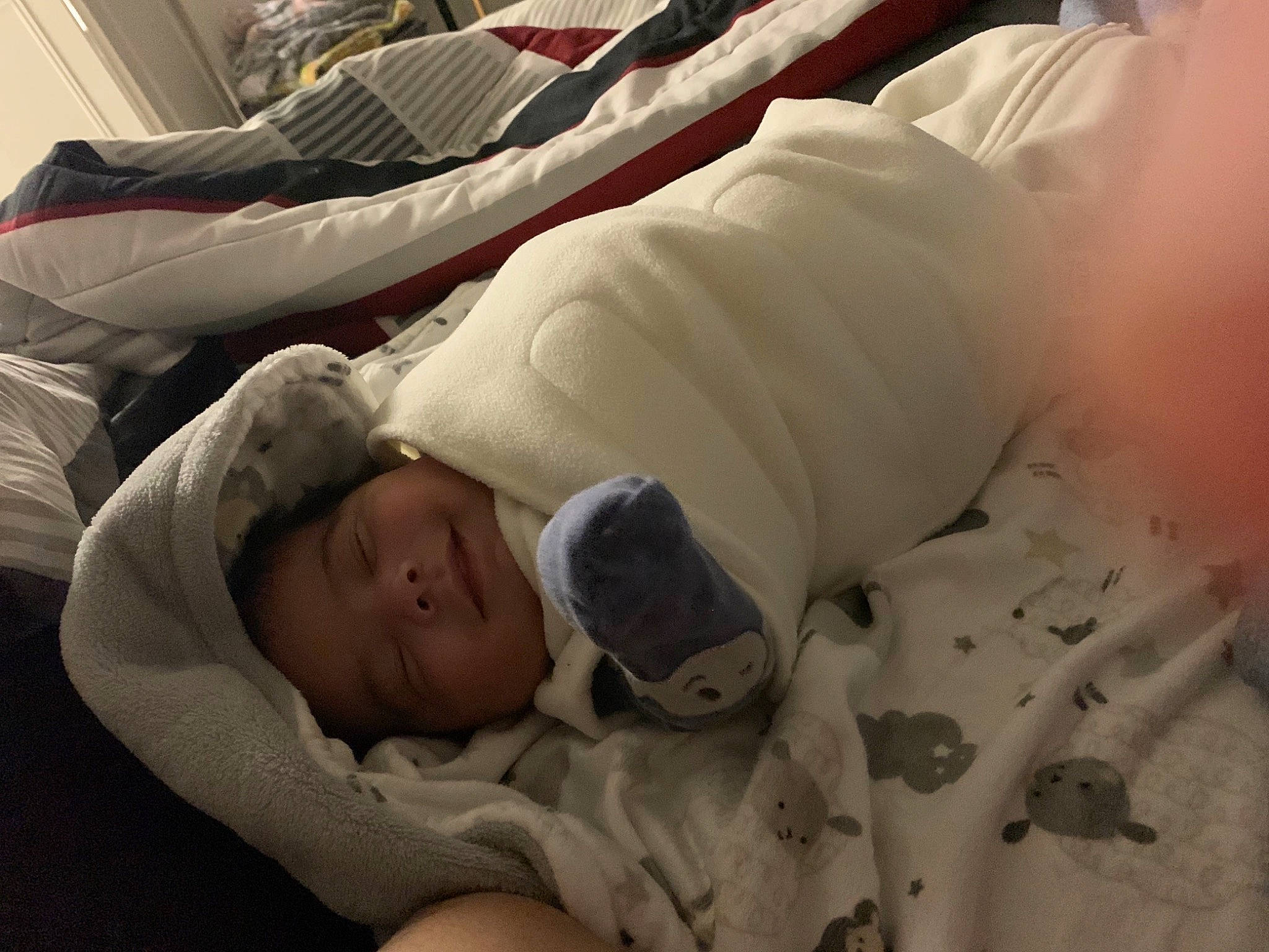 Jayven is registered to the contest to win money with this photo: baby, baby_products, baby_safety, baby_sleeping, baby_toddler_clothing, bed, bed_sheet, bedding, bedtime, blanket, child, comfort, duvet, infant_bed, joy, linens, nap, person, room, sleep