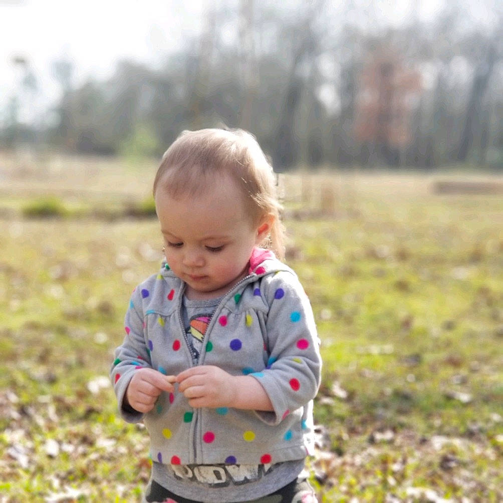 Rubie joined the competition — help win amazing prizes! baby, child, grass, meadow, person, plant, play, smile, toddler