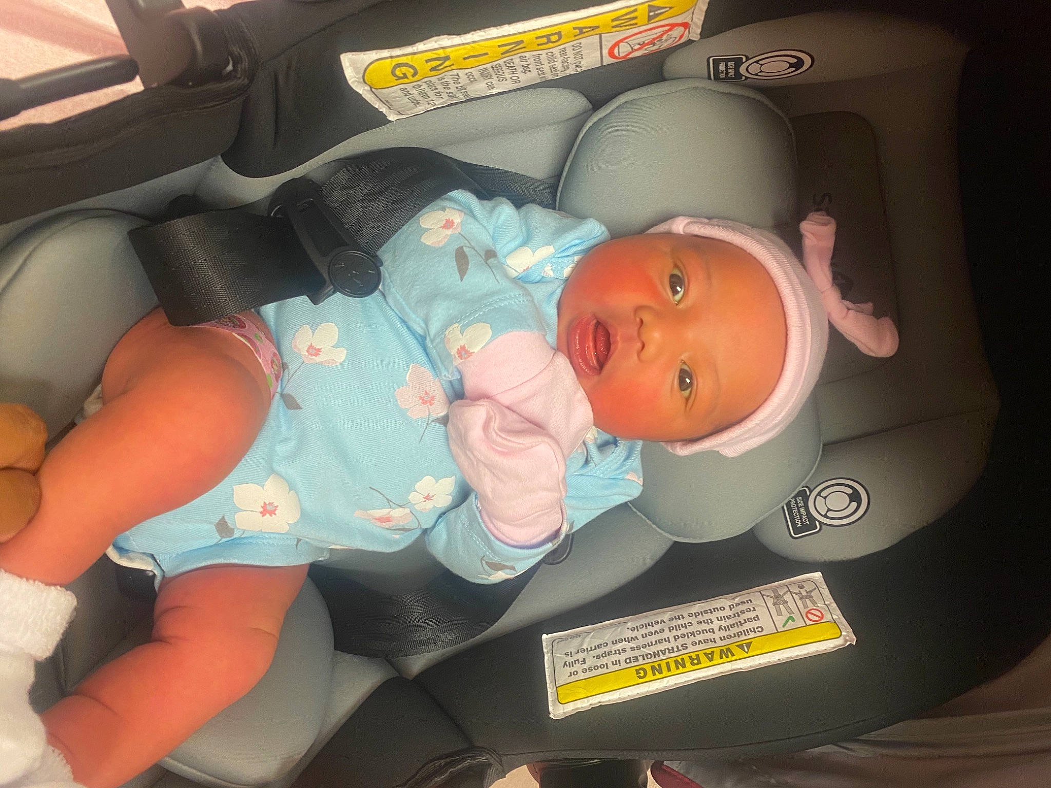 Harley Mae is registered to the contest to win money with this photo: astronaut, auto_part, automotive_design, automotive_lighting, baby, baby_carriage, baby_in_car_seat, baby_products, baby_safety, car_seat, child, comfort, family_car, health_care, motor_vehicle, person, product, service, toddler, trunk