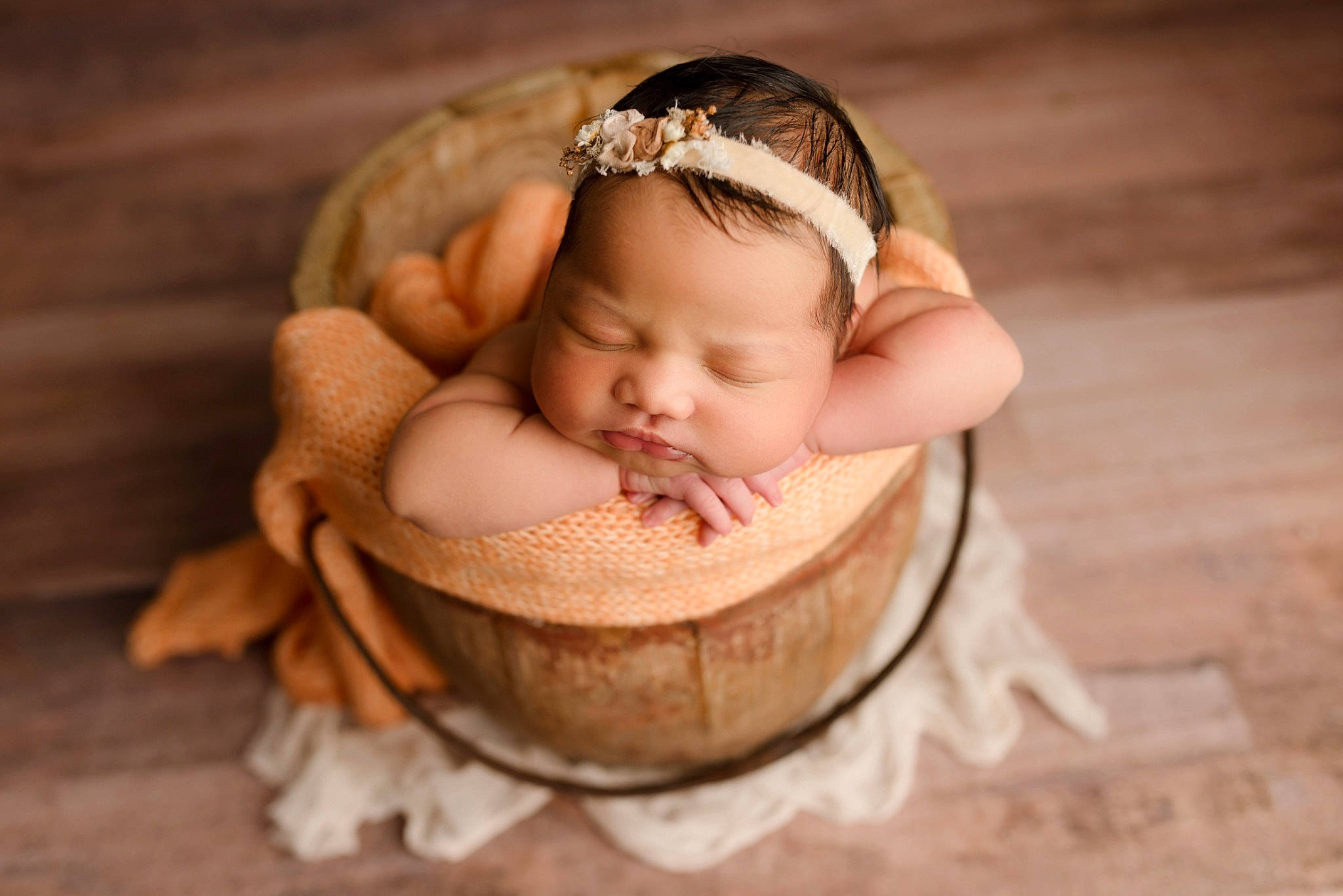 Harley Mae joined the competition — help win amazing prizes! baby, baby_toddler_clothing, basket, chair, comfort, eye, fashion_accessory, flash_photography, flooring, grass, happy, headband, headpiece, human_body, iris, jewellery, person, sitting, sweetness, toddler