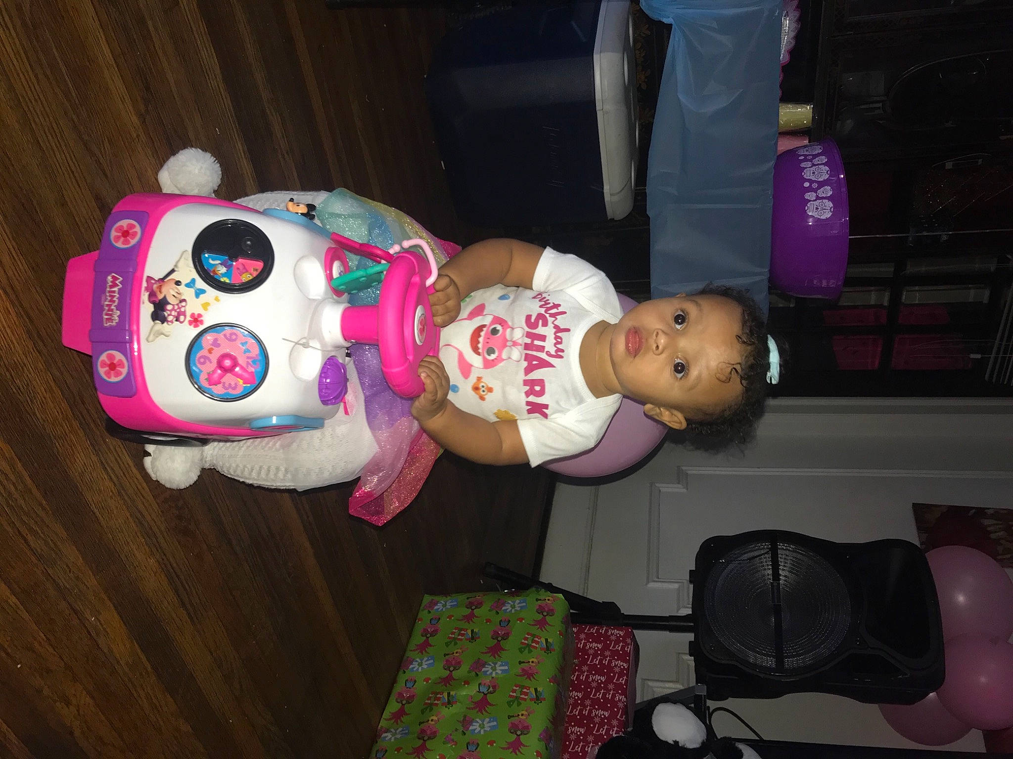 Amelie joined the competition — help win amazing prizes! baby, baby_products, baby_toddler_clothing, baby_toys, backpack, bag, child, costume, fun, luggage_and_bags, person, pink, room, toddler, toy