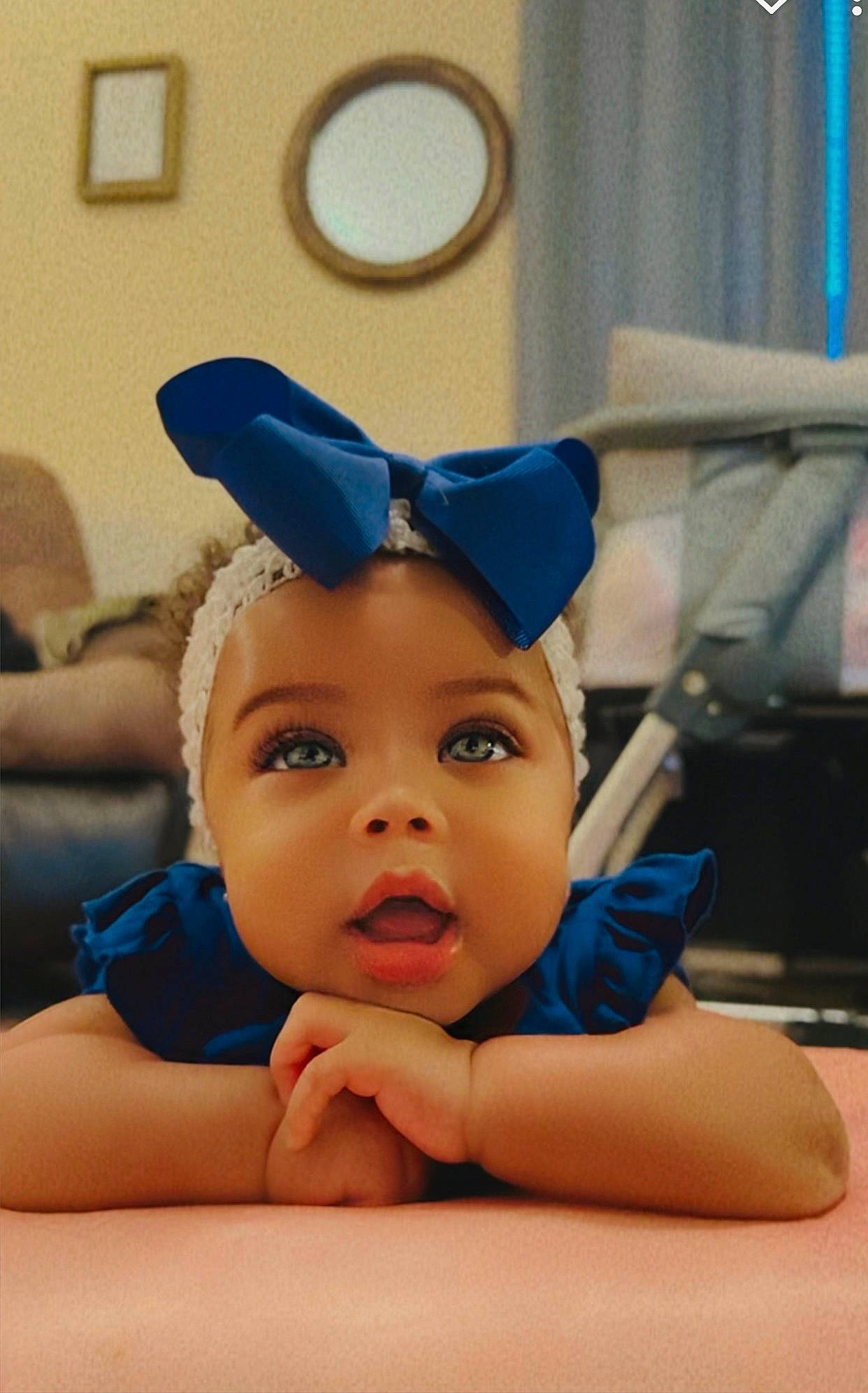 Brooklyn is registered to the contest to win money with this photo: baby, baby_toddler_clothing, cap, child, costume_hat, crown, electric_blue, fashion_accessory, fictional_character, fun, gesture, hair_accessory, happy, headgear, headpiece, party_supply, person, personal_protective_equipment, room, surprise