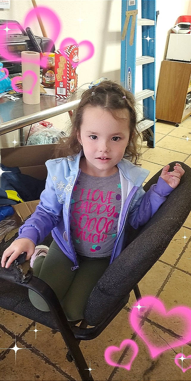 Delilah joined the competition — help win amazing prizes! blond, chair, child, electric_blue, fashion_design, fun, happy, iris, leisure, long_hair, magenta, neck, person, pink, purple, shoulder, sitting, skin, snapshot, standing