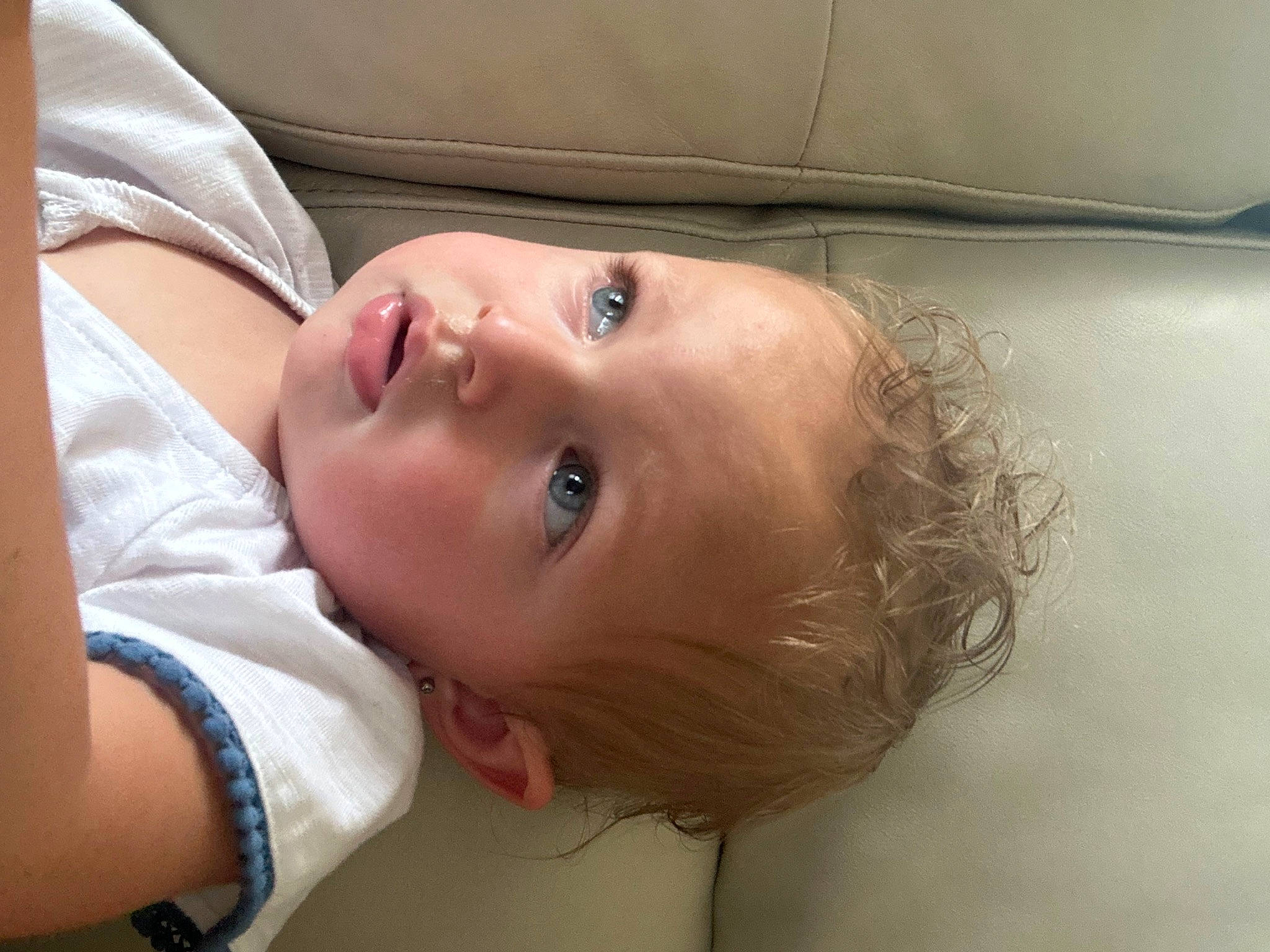 Yvonne is registered to the contest to win money with this photo: baby_toddler_clothing, cheek, chin, comfort, eye, eyebrow, eyelash, face, happy, iris, lip, mammal, mouth, neck, nose, person, shoulder, skin, smile, toddler