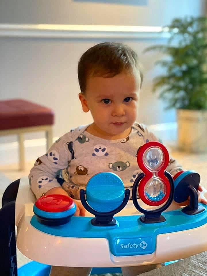 Cole joined the competition — help win amazing prizes! baby, baby_playing_with_toys, baby_products, baby_toddler_clothing, baby_toys, cheek, child, flowerpot, fun, games, happy, houseplant, iris, leisure, person, plant, play, recreation, sitting, toddler