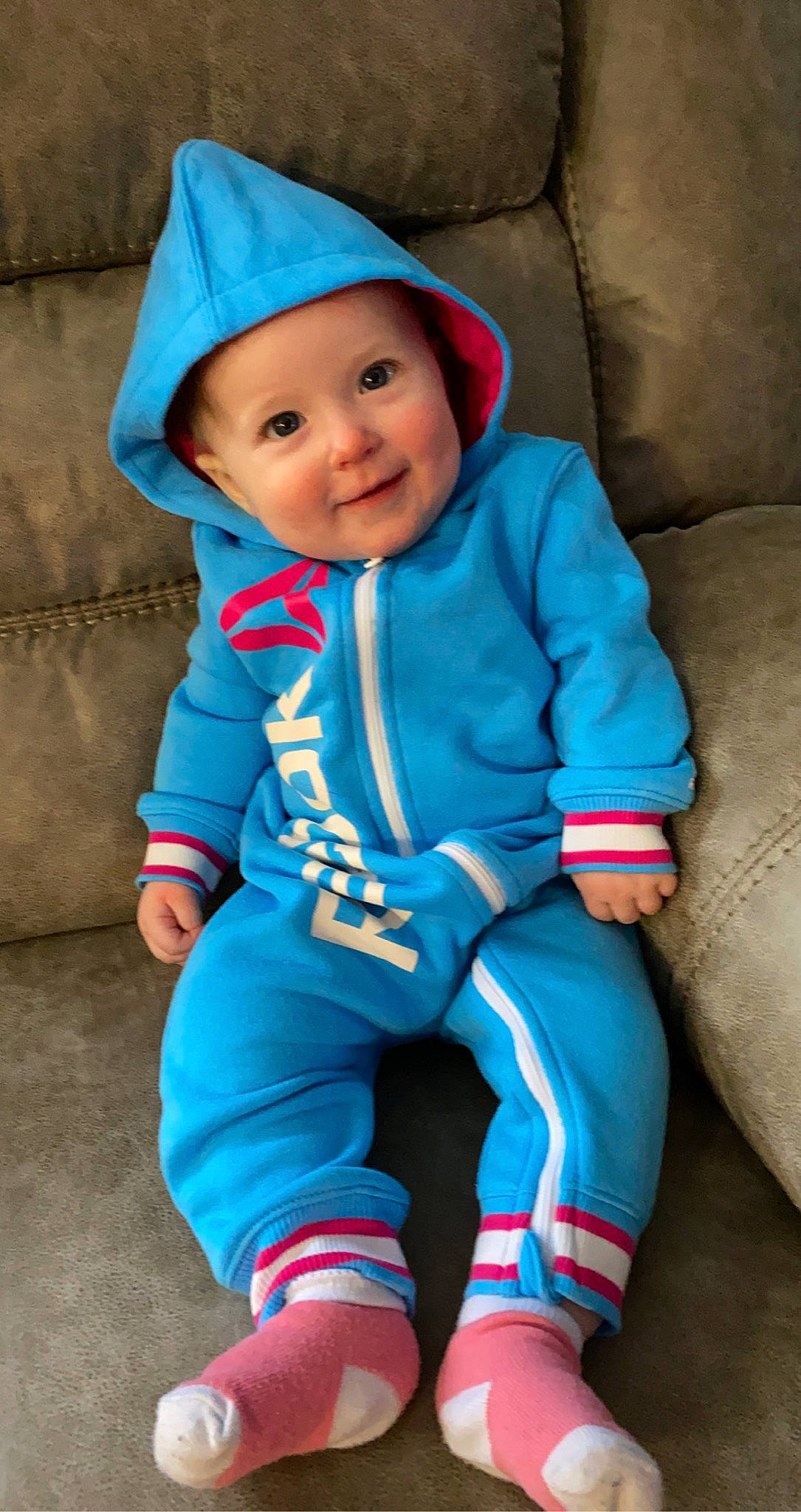 Mona joined the competition — help win amazing prizes! azure, baby, baby_toddler_clothing, cap, cool, costume_hat, electric_blue, eye, face, happy, hat, headgear, headwear, joy, outerwear, person, pink, red, skin, sleeve
