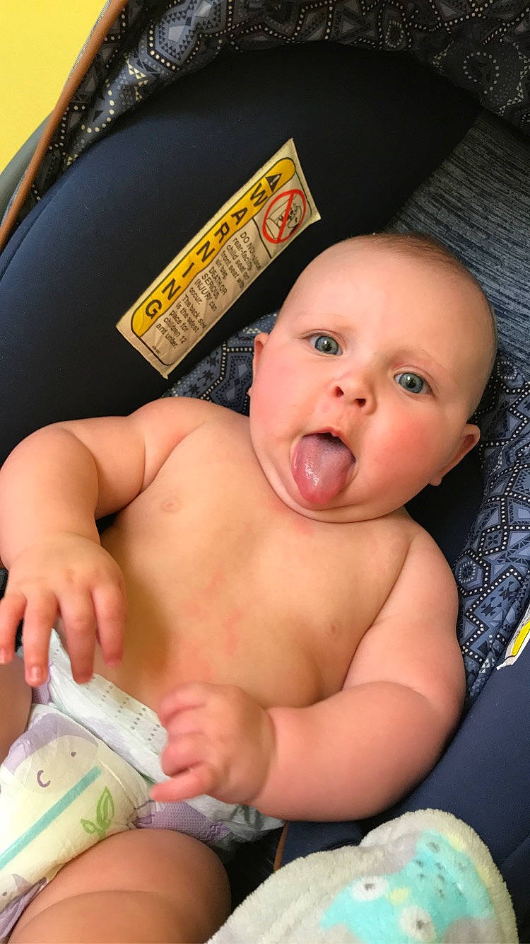 Haley joined the competition — help win amazing prizes! abdomen, baby, cheek, chest, child, diaper, mouth, muscle, nose, person, skin, toddler, trunk