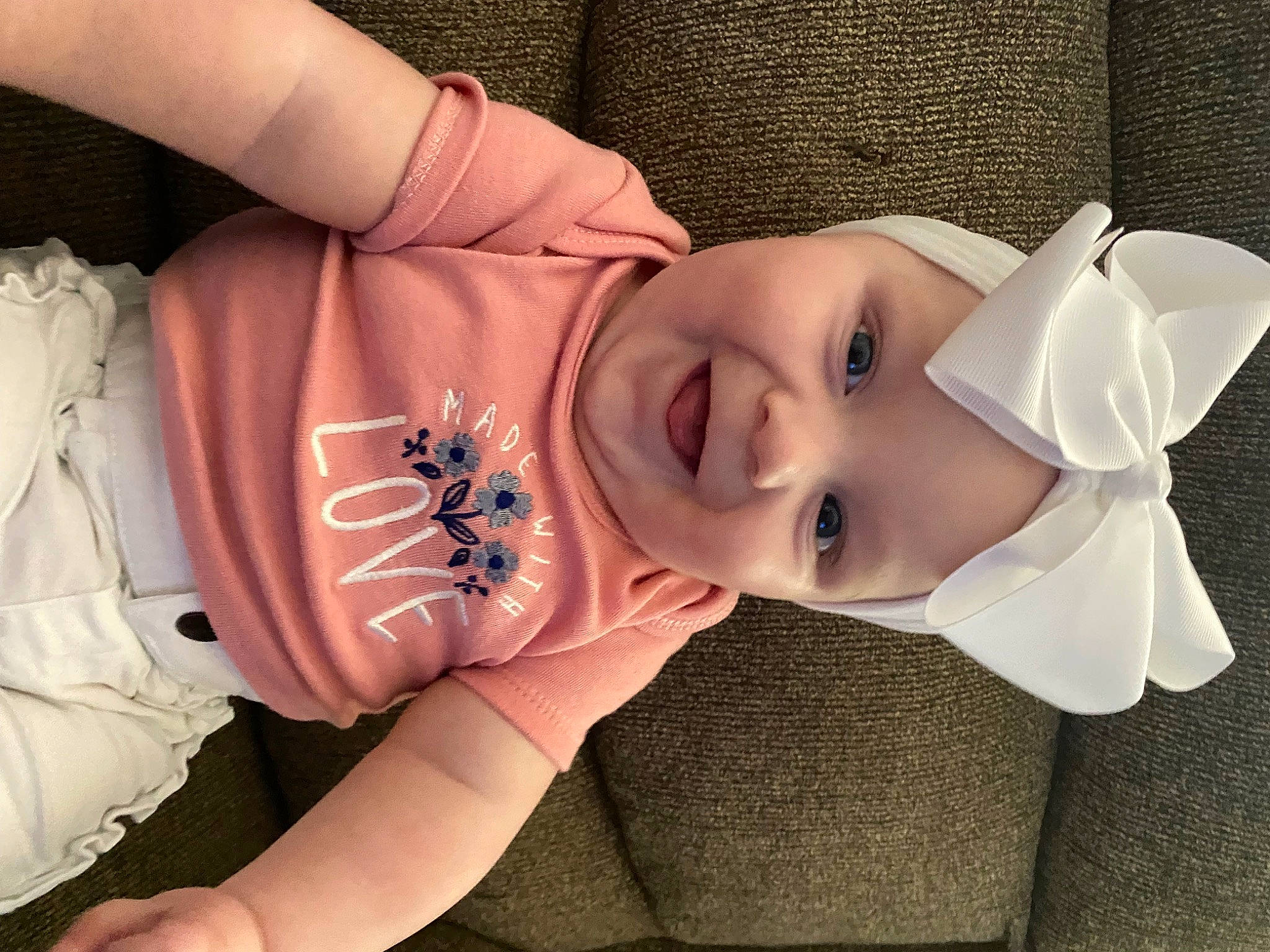Ava joined the competition — help win amazing prizes! baby, baby_toddler_clothing, beauty, child, cool, costume_hat, eye, eyelash, finger, happy, hat, headwear, joy, lip, mouth, person, pink, skin, sleeve, smile